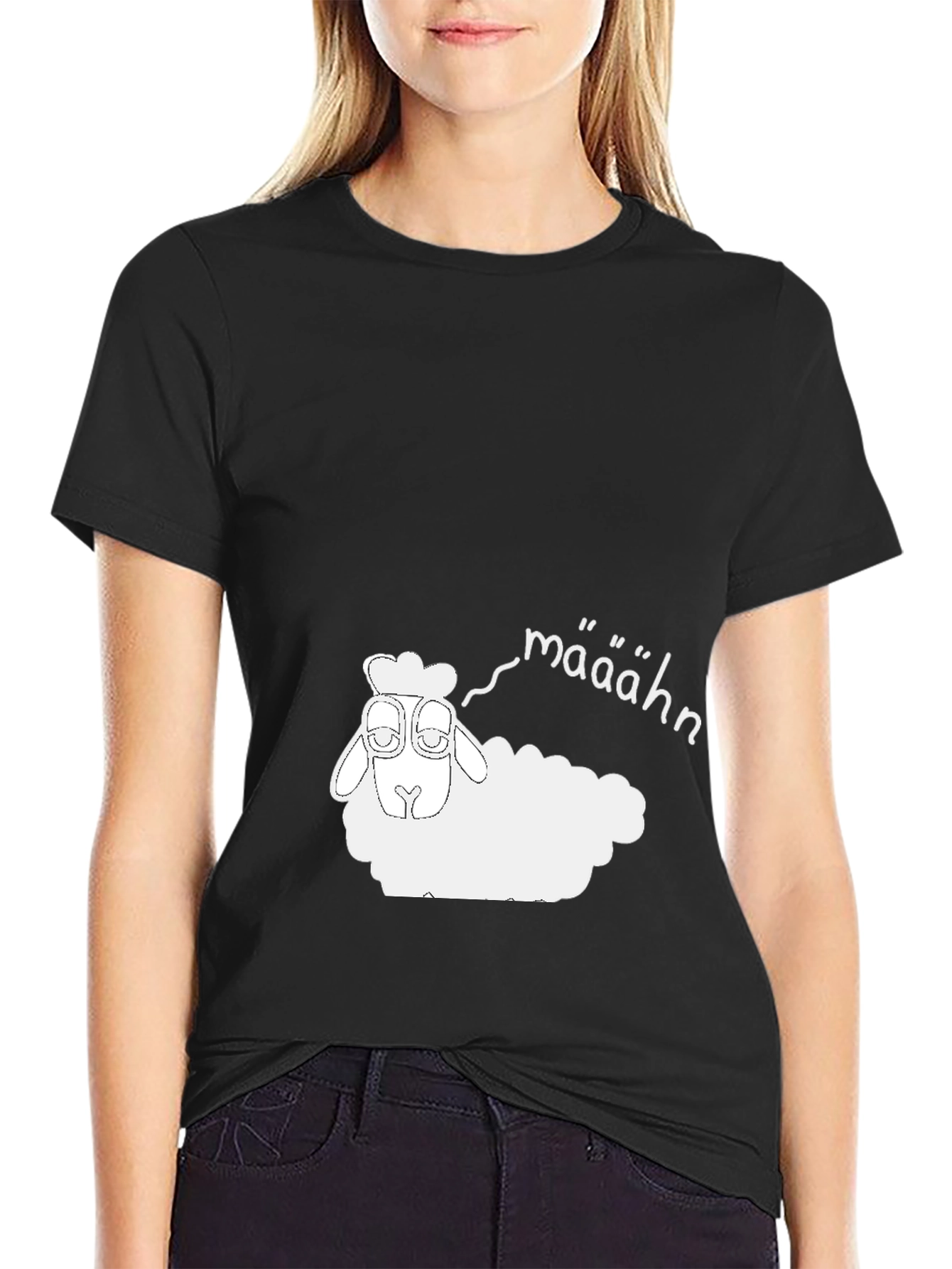 Funny Sheep Määähn Black T-Shirt
