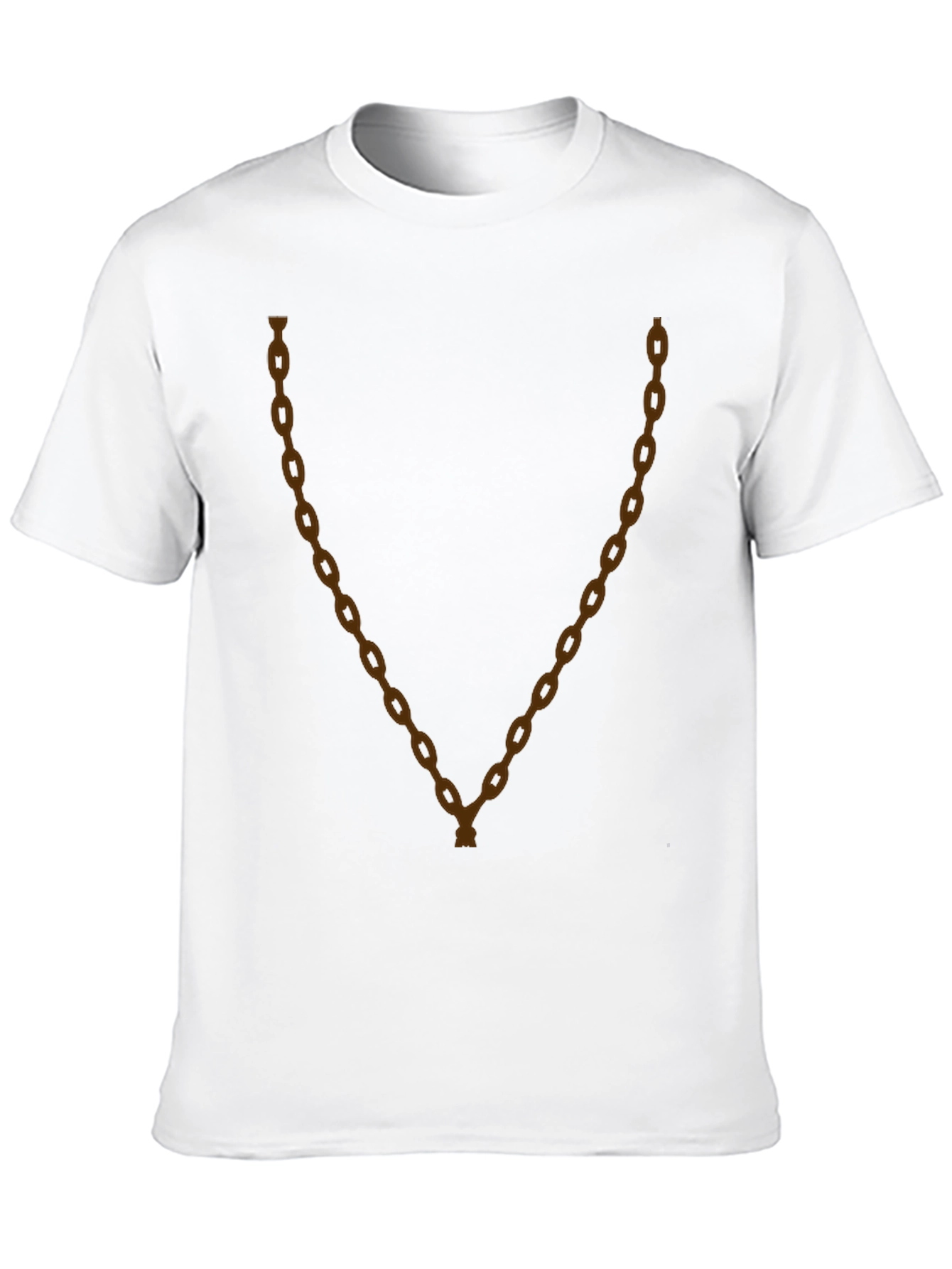 Mens Black T-Shirt with Brown Chain Graphic