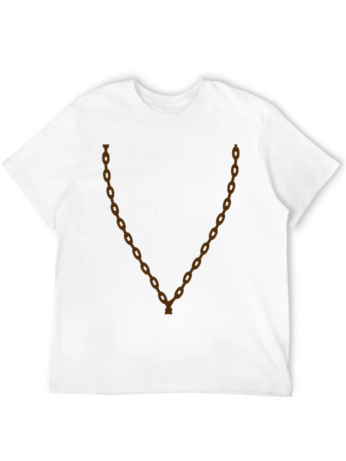 Mens Black T-Shirt with Brown Chain Graphic