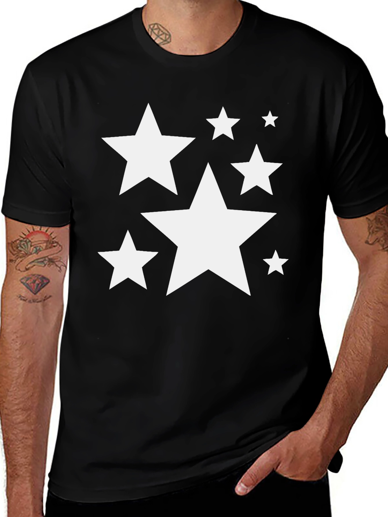 Stars Graphic T-Shirt - Casual Style
