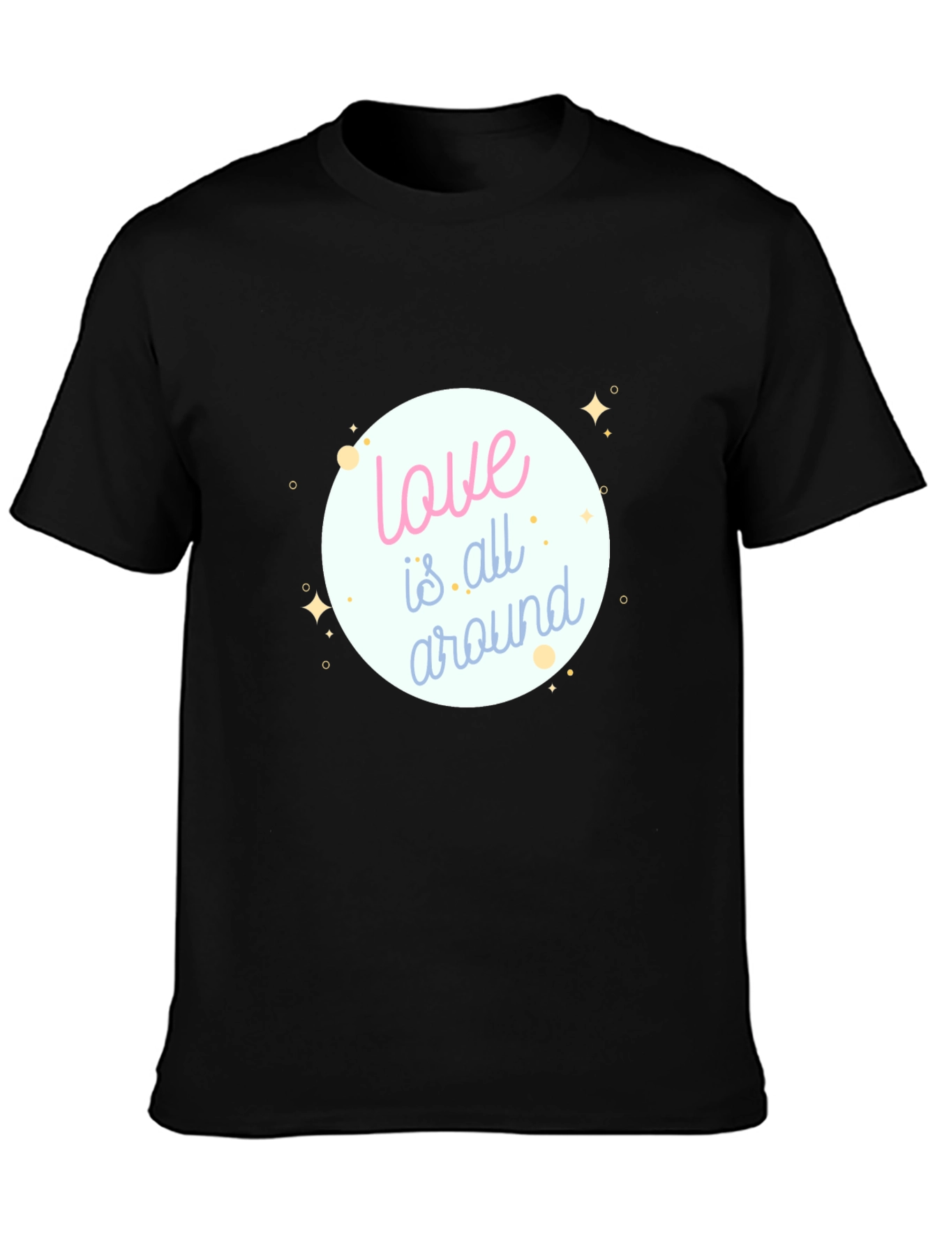 Love is All Around Black Graphic Tee