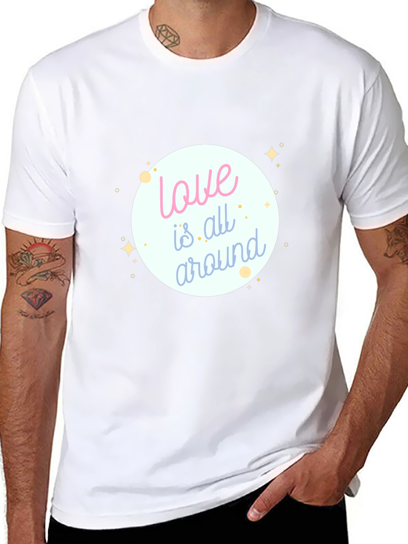Love is All Around Black Graphic Tee