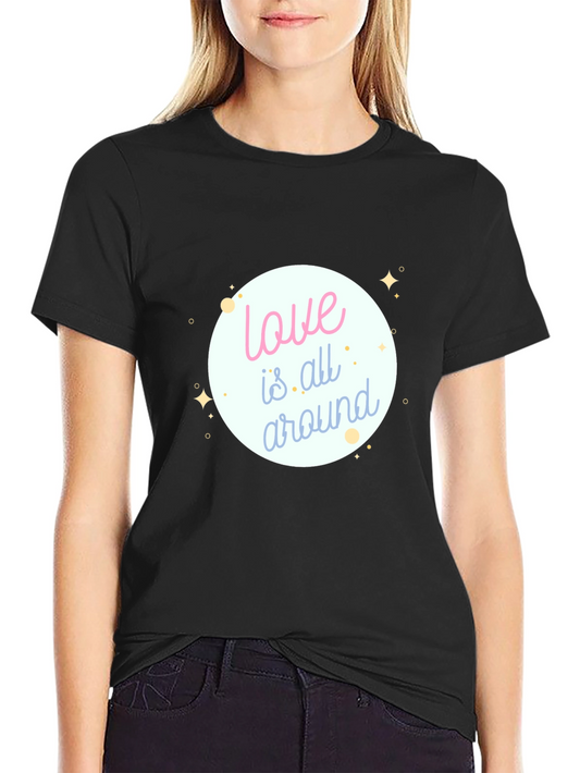 Love is All Around Black Graphic Tee