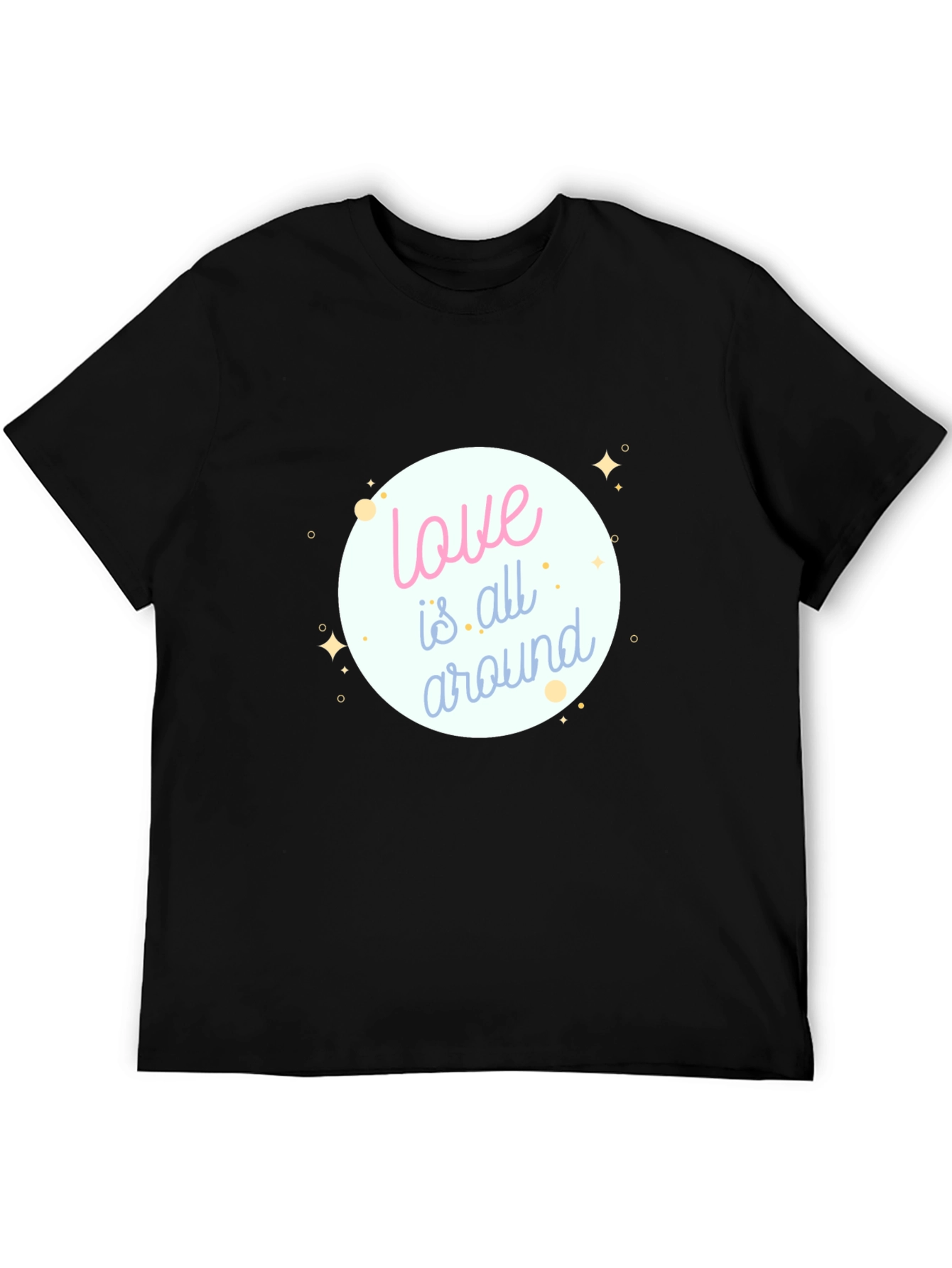 Love is All Around Black Graphic Tee