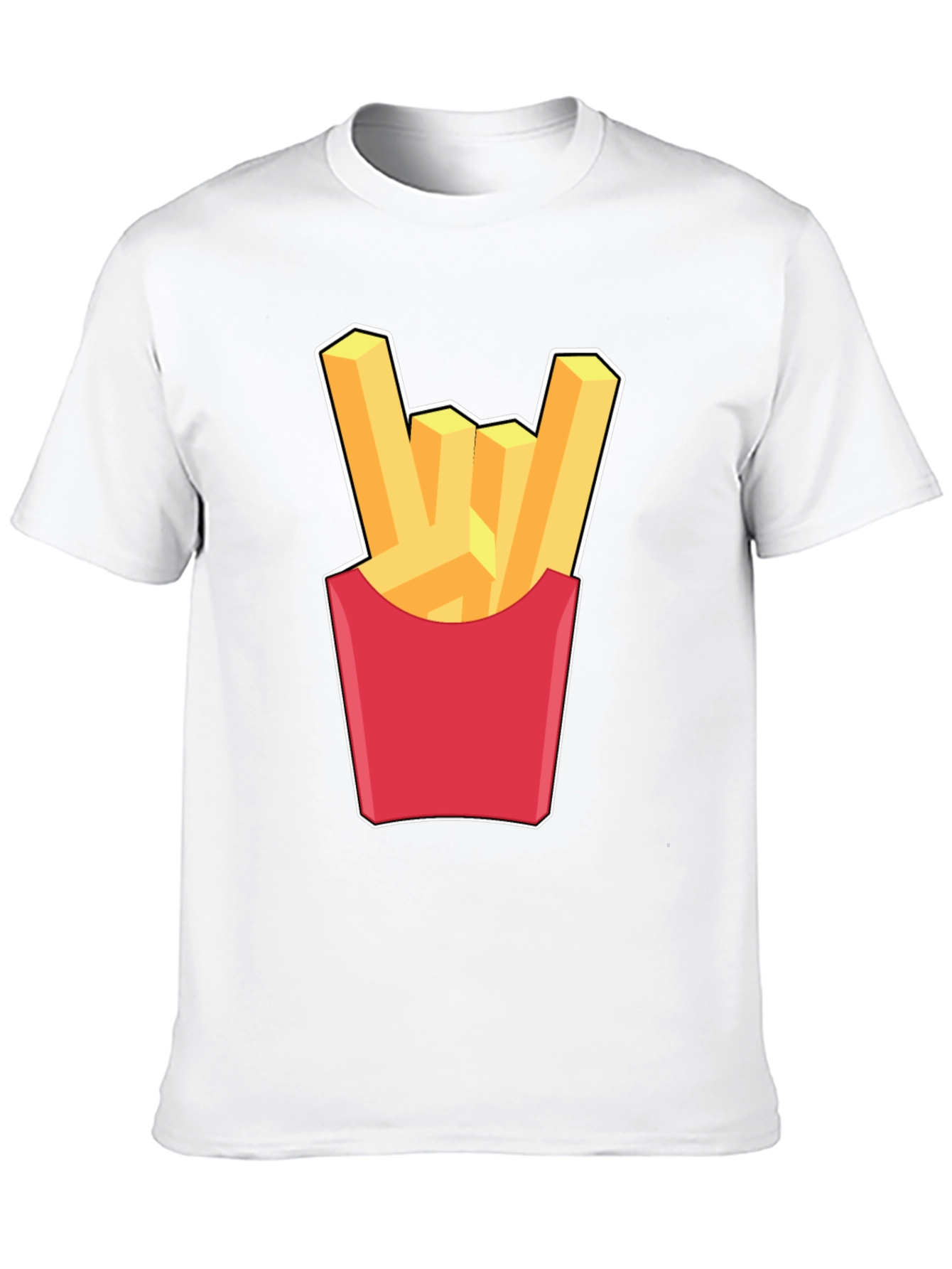 French Fries Rock On Graphic T-Shirt - Black