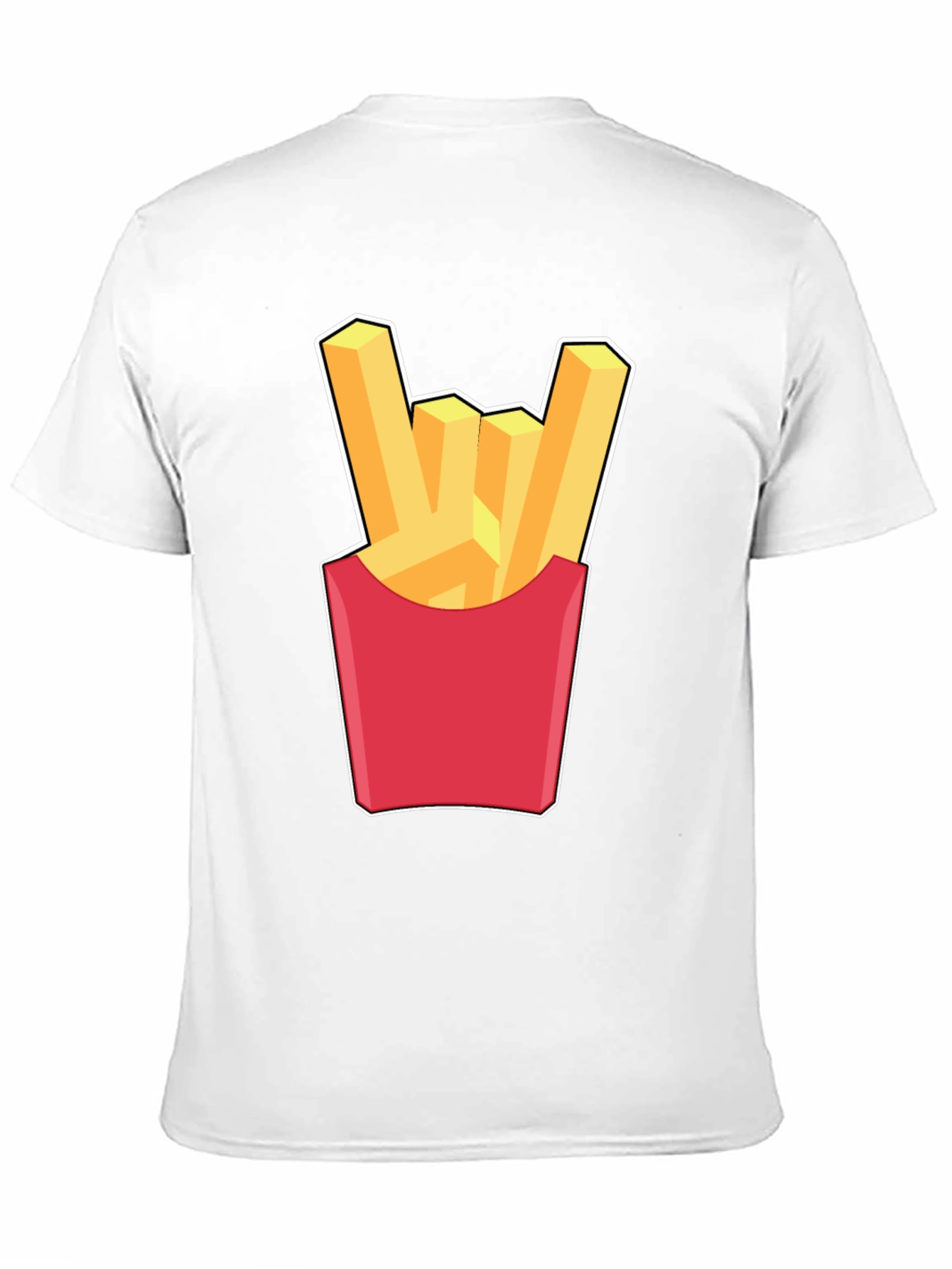 French Fries Rock On Graphic T-Shirt - Black