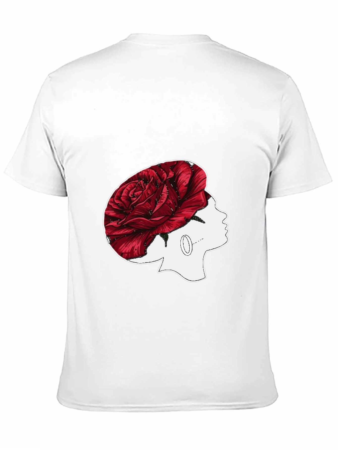 Rose Head T-Shirt: Unique Floral Woman Design