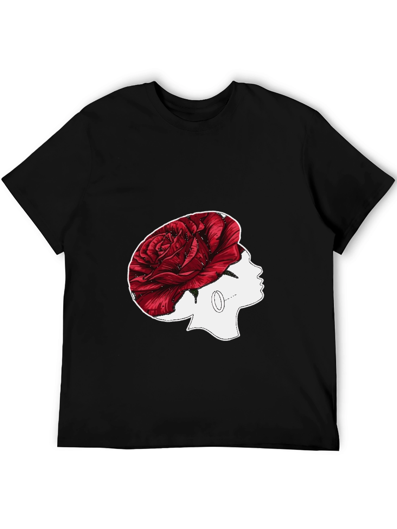 Rose Head T-Shirt: Unique Floral Woman Design