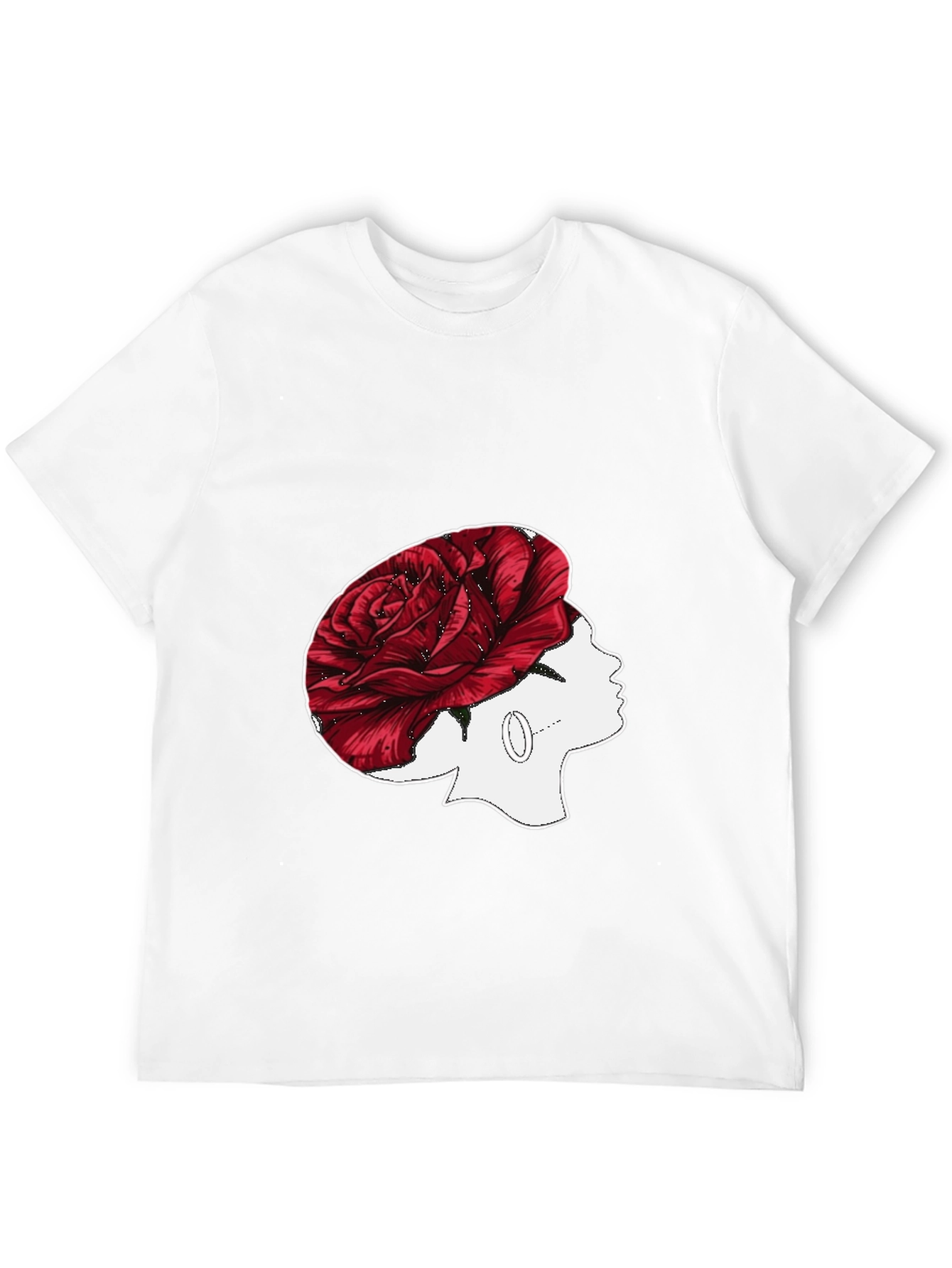 Rose Head T-Shirt: Unique Floral Woman Design