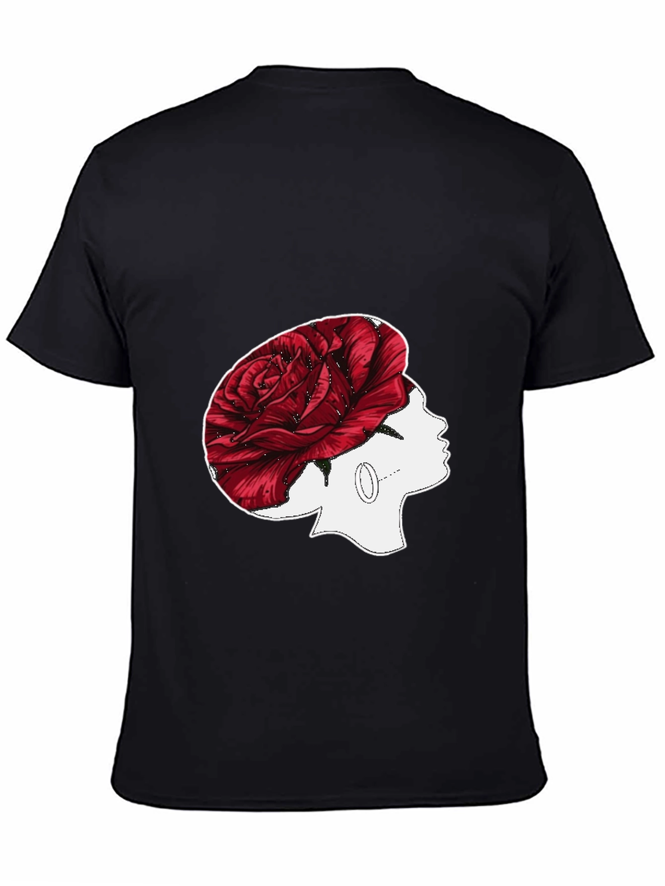 Rose Head T-Shirt: Unique Floral Woman Design