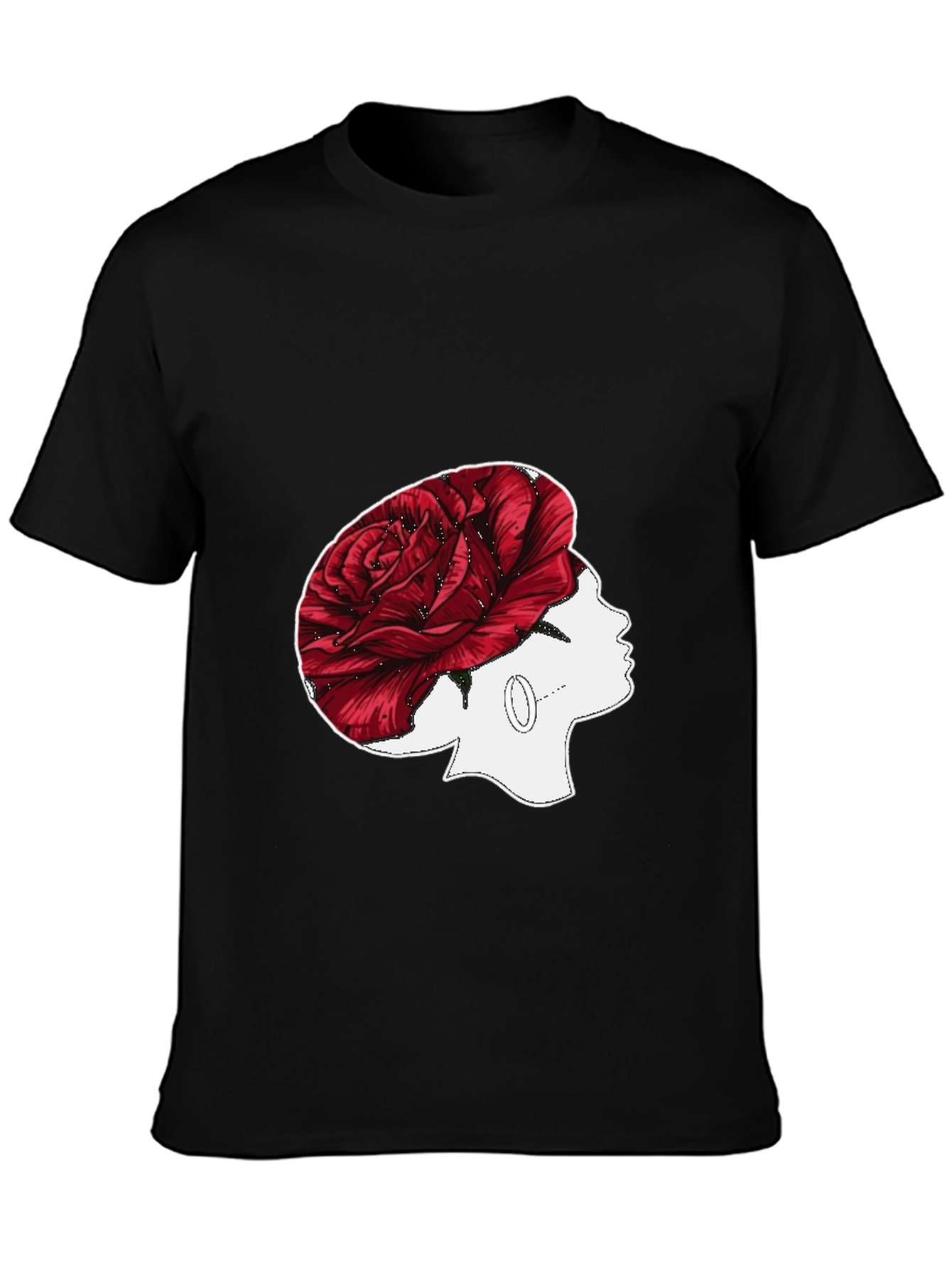 Rose Head T-Shirt: Unique Floral Woman Design