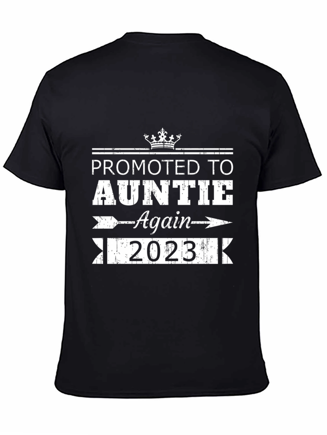 Promoted to Auntie Again 2023 Black T-Shirt