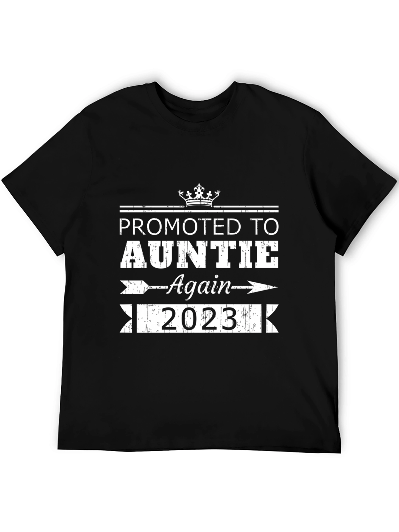 Promoted to Auntie Again 2023 Black T-Shirt