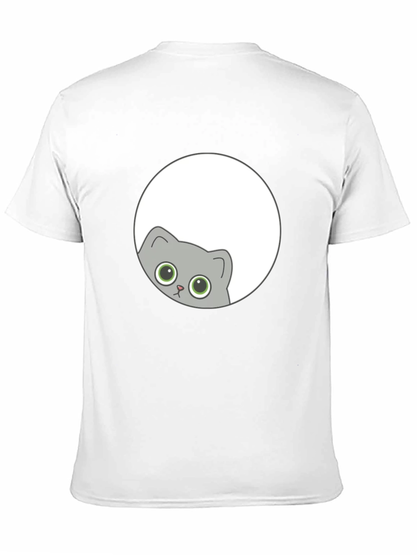 Cute Cat Peeking T-Shirt - Black Graphic Tee