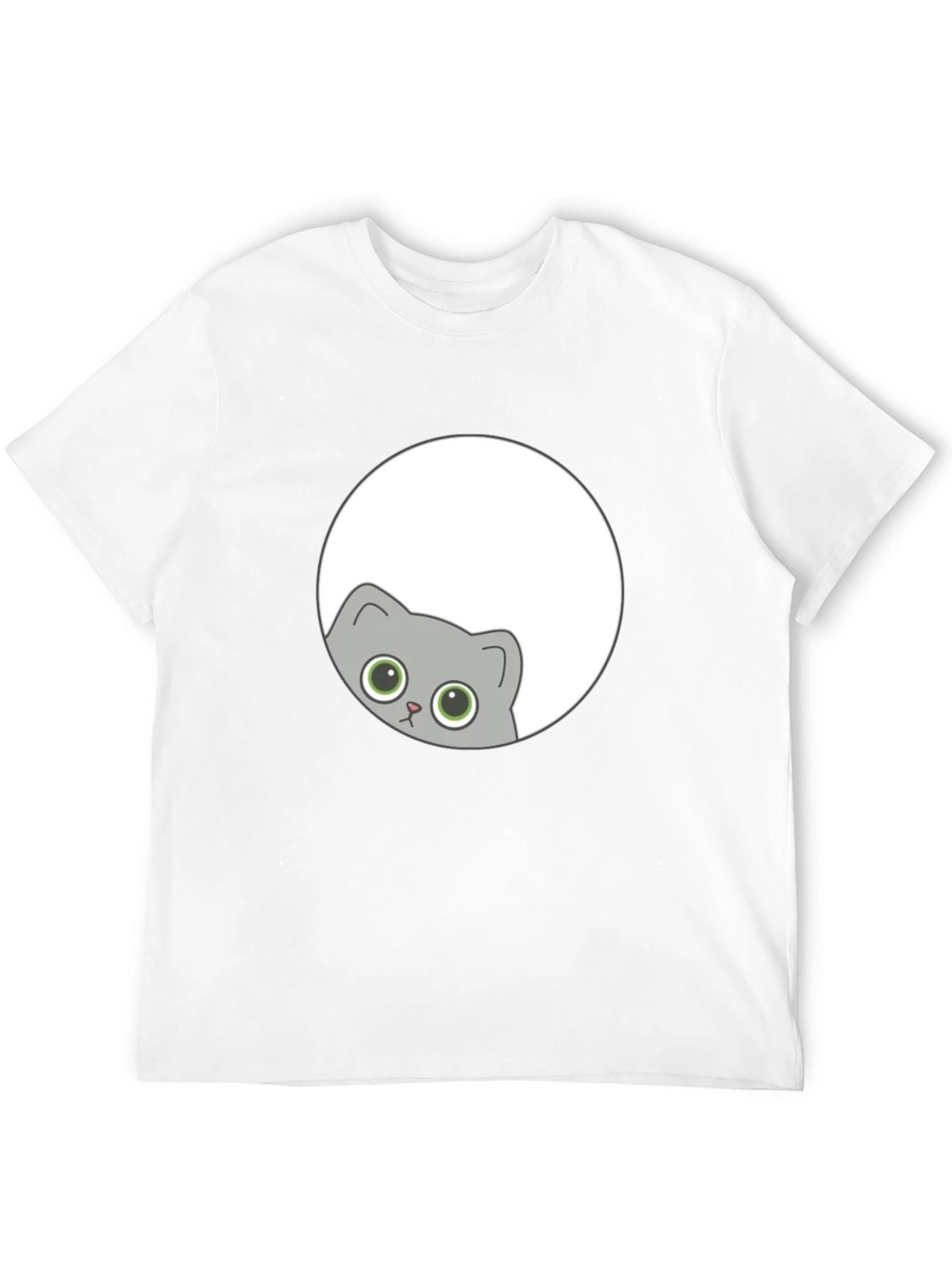 Cute Cat Peeking T-Shirt - Black Graphic Tee