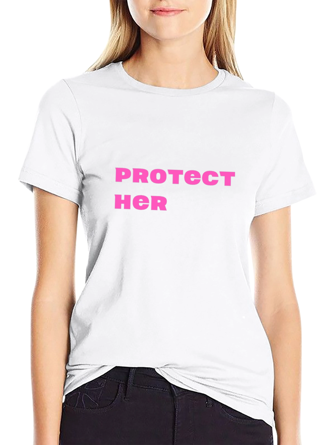 Protect Her Graphic Tee - Black Cotton Shirt