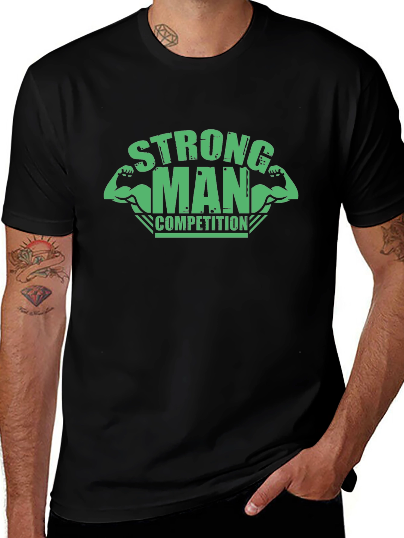 Strong Man Competition T-Shirt - Black