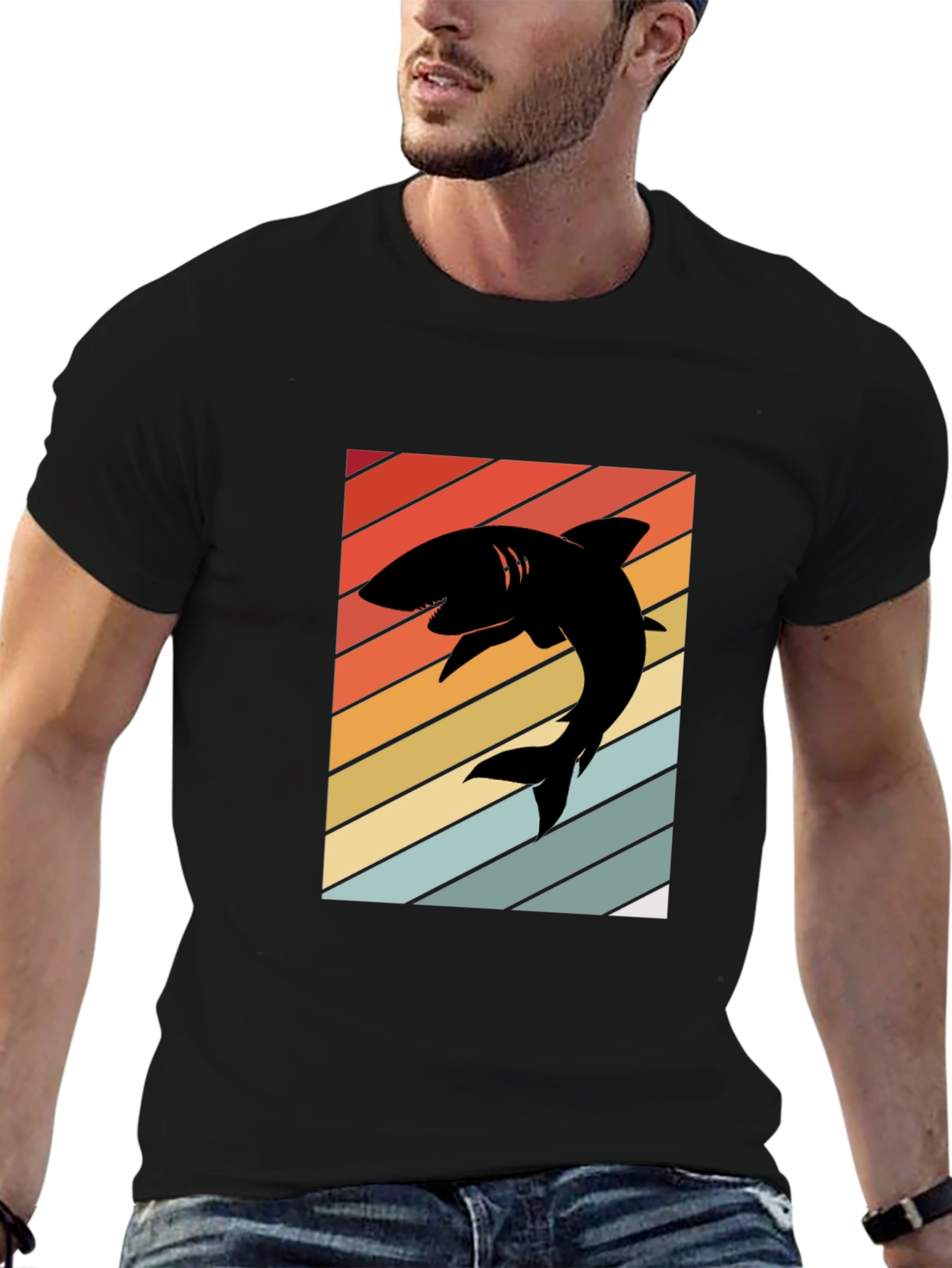 Retro Shark Silhouette T-Shirt
