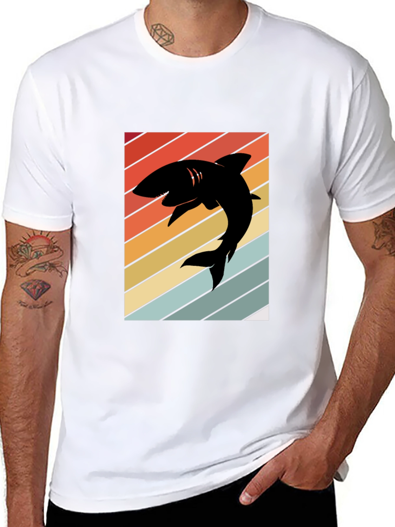 Retro Shark Silhouette T-Shirt