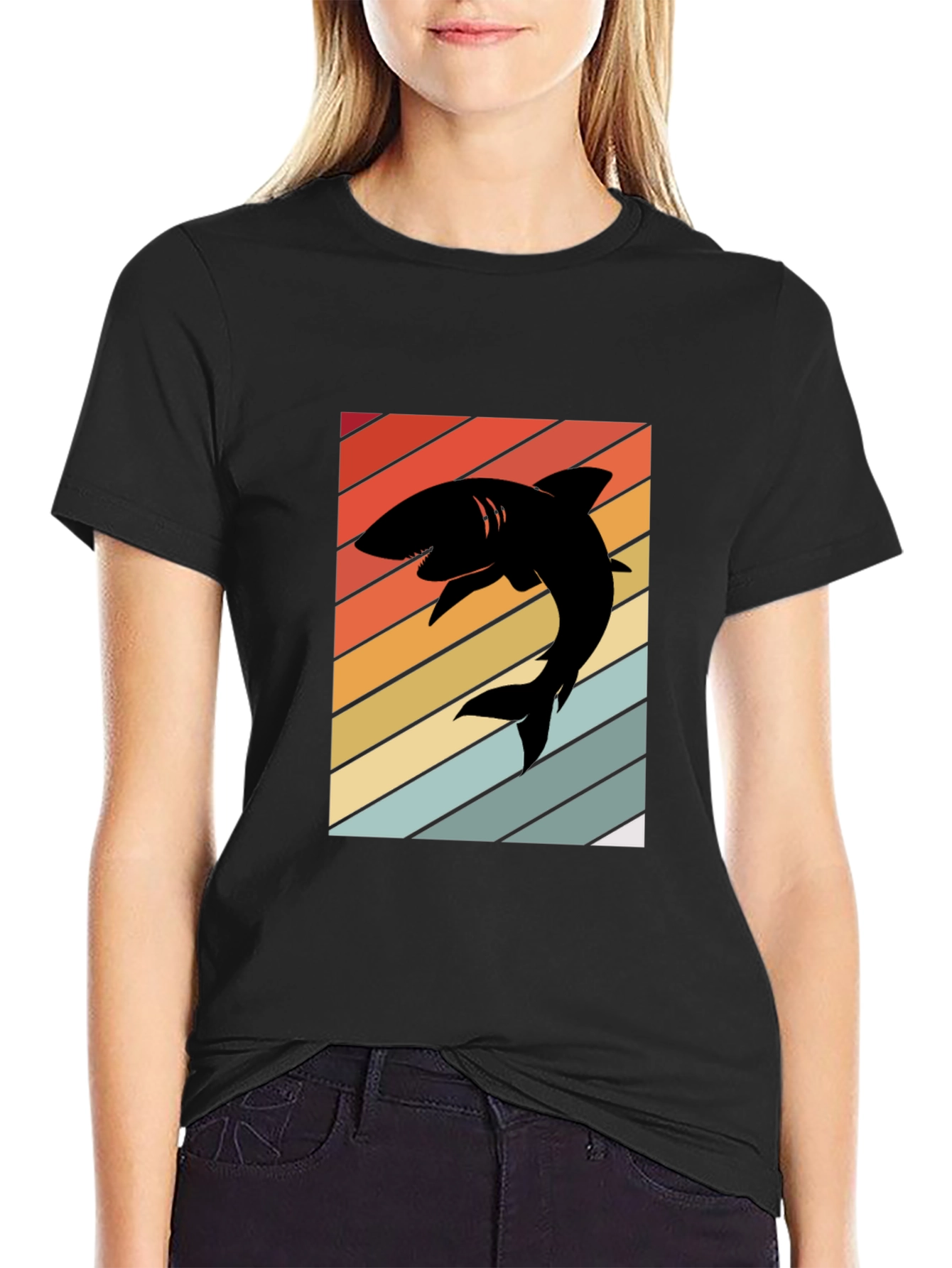 Retro Shark Silhouette T-Shirt