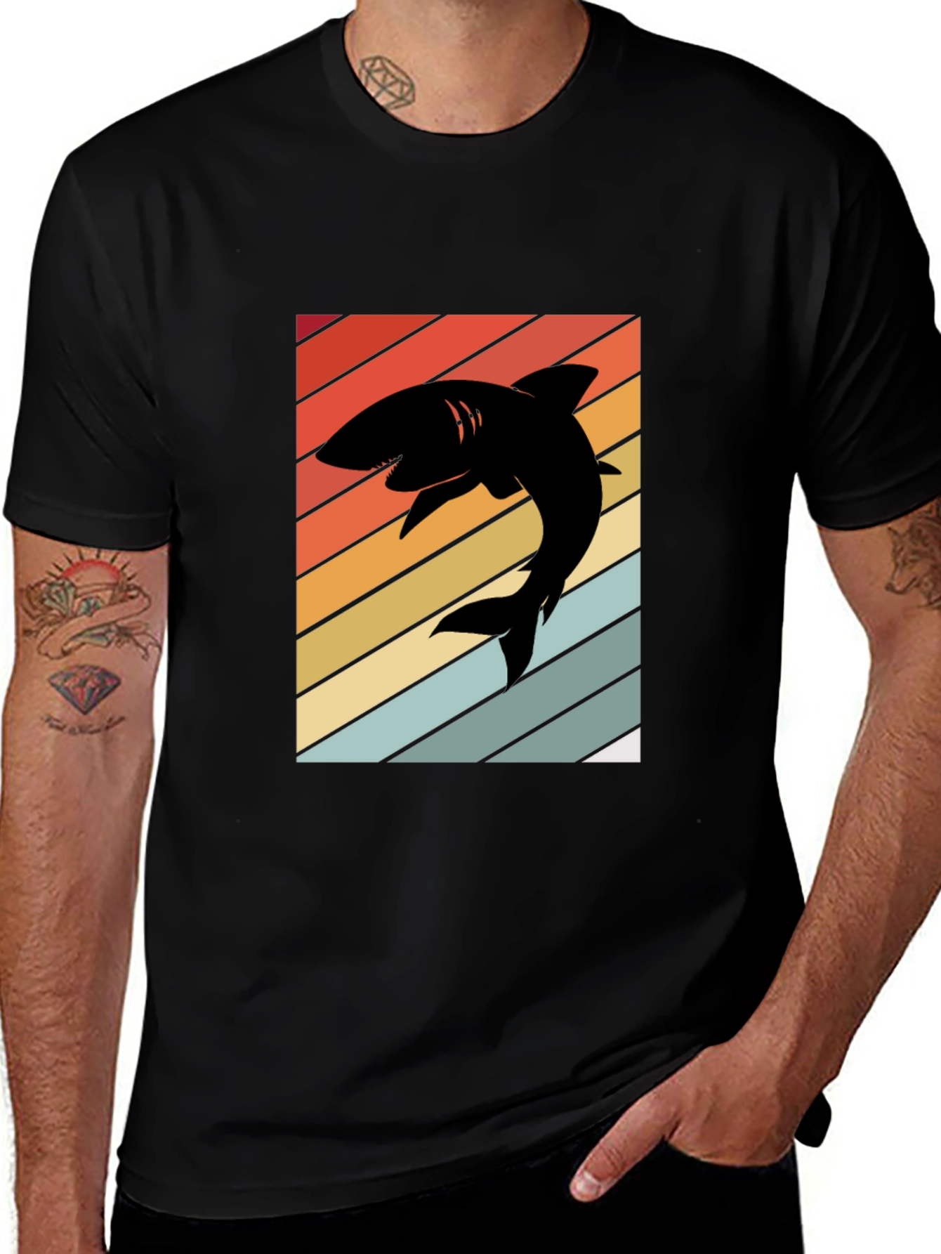 Retro Shark Silhouette T-Shirt