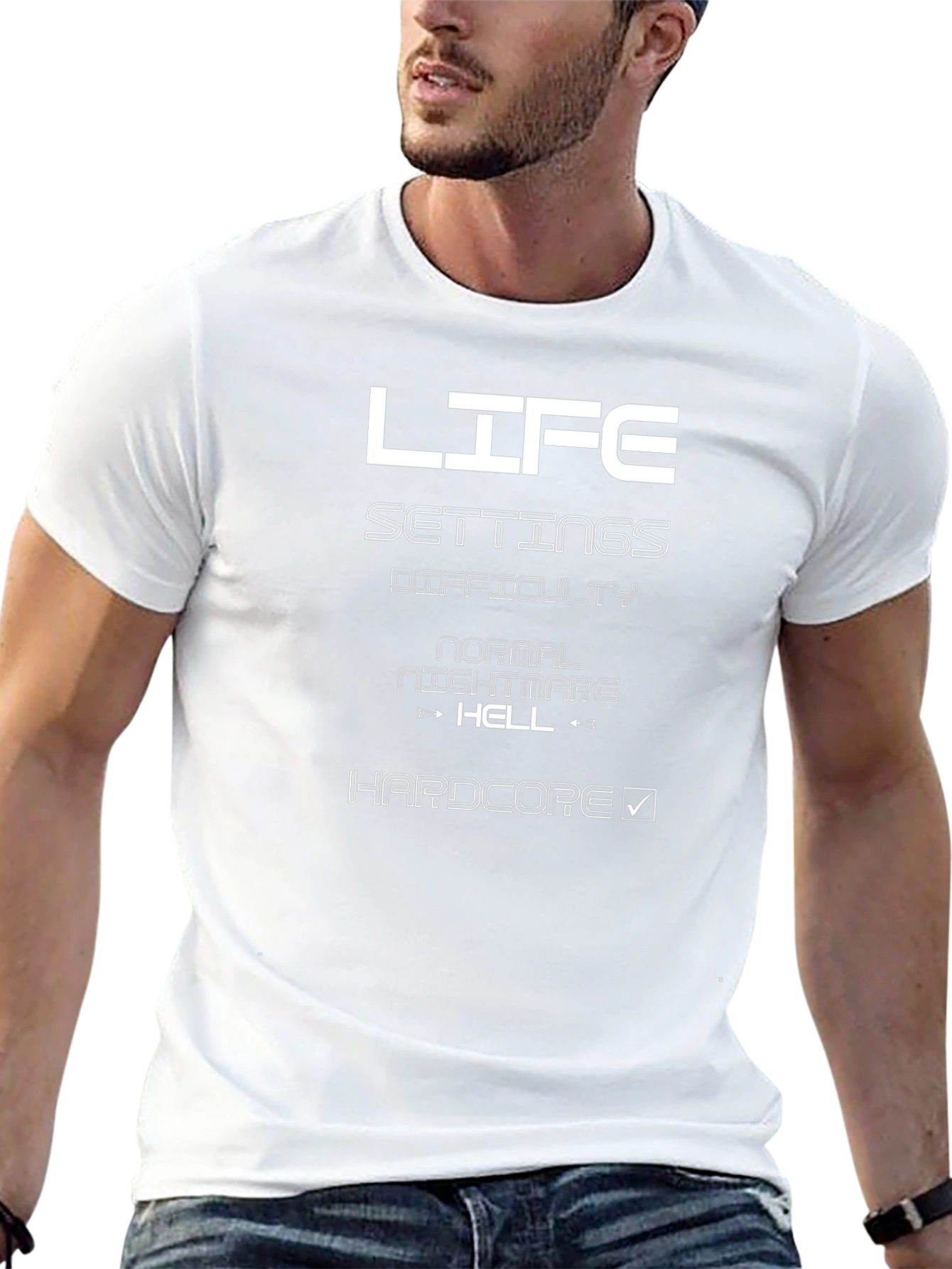 Life Settings Hardcore Mode Black T-Shirt