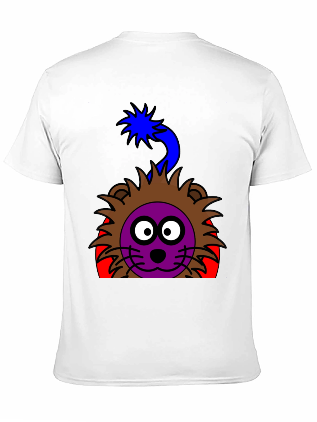 Cartoon Lion Graphic Tee - Funky Black T-Shirt