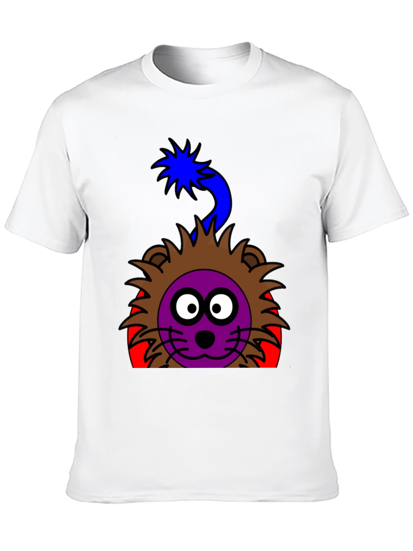 Cartoon Lion Graphic Tee - Funky Black T-Shirt