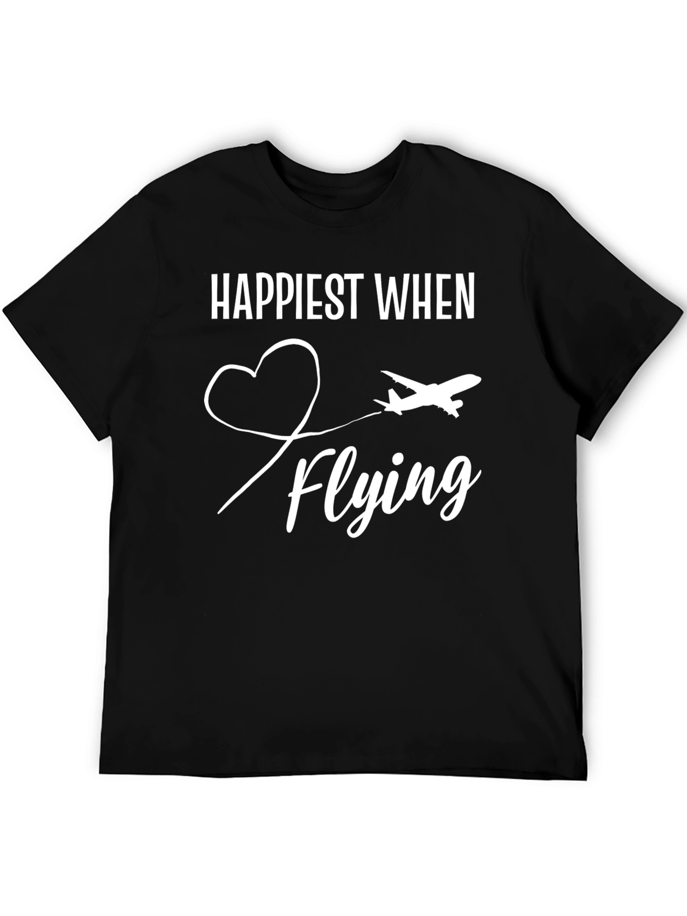 Happiest When Flying T-Shirt | Airplane Heart Tee