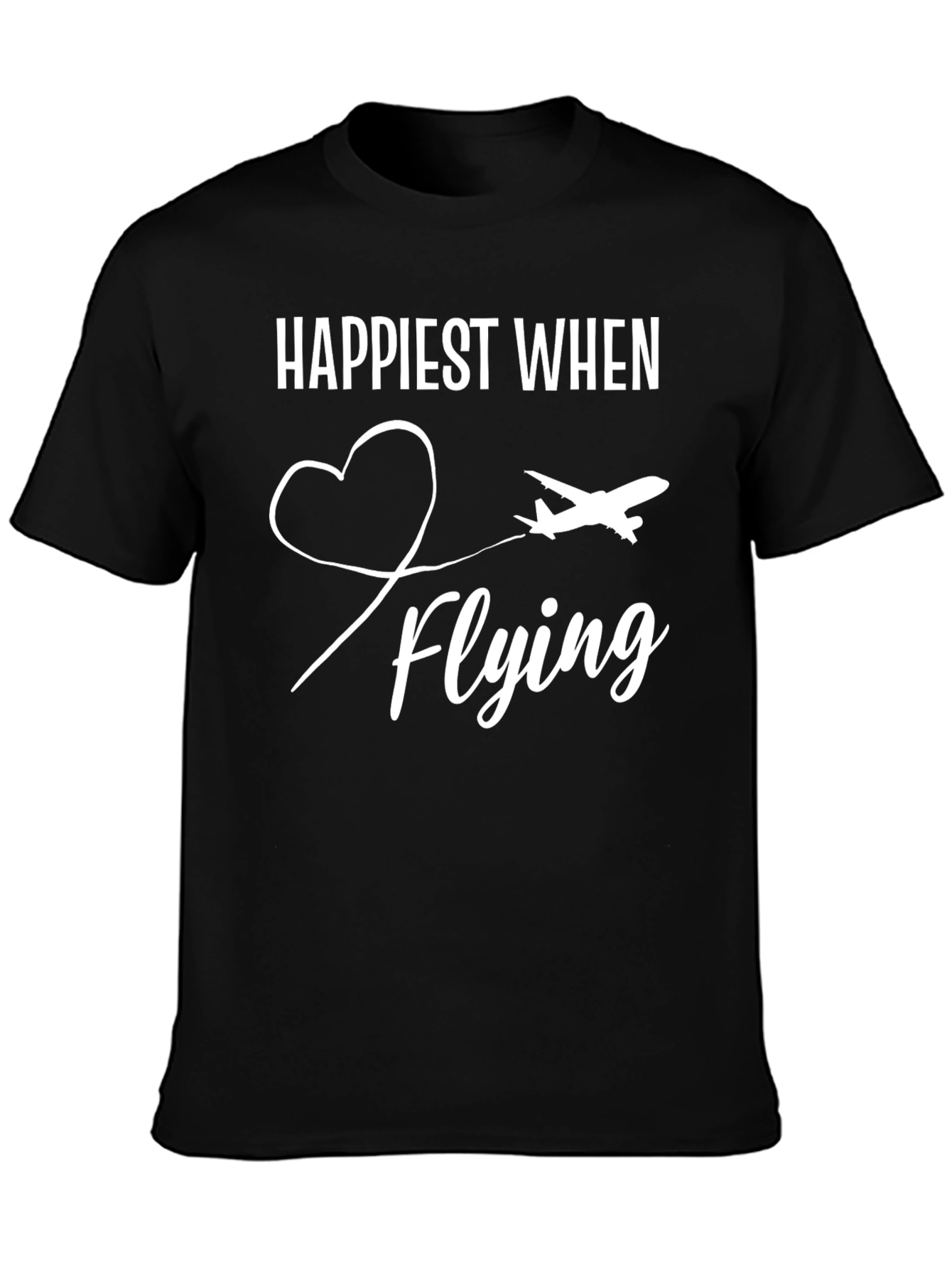 Happiest When Flying T-Shirt | Airplane Heart Tee