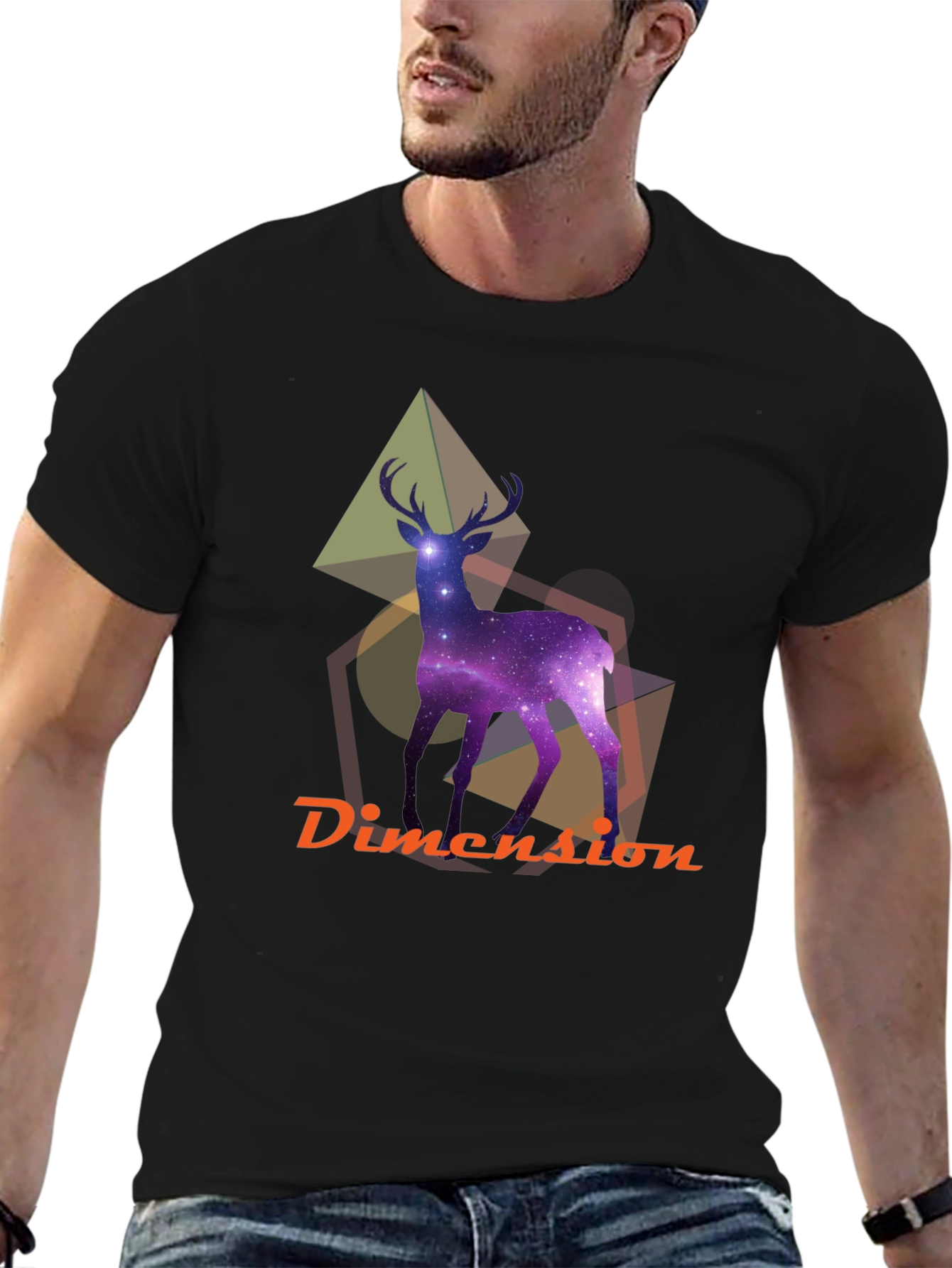 Cosmic Deer Graphic T-Shirt - Unique Design