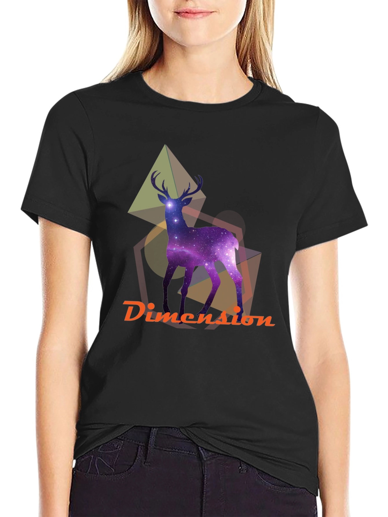 Cosmic Deer Graphic T-Shirt - Unique Design