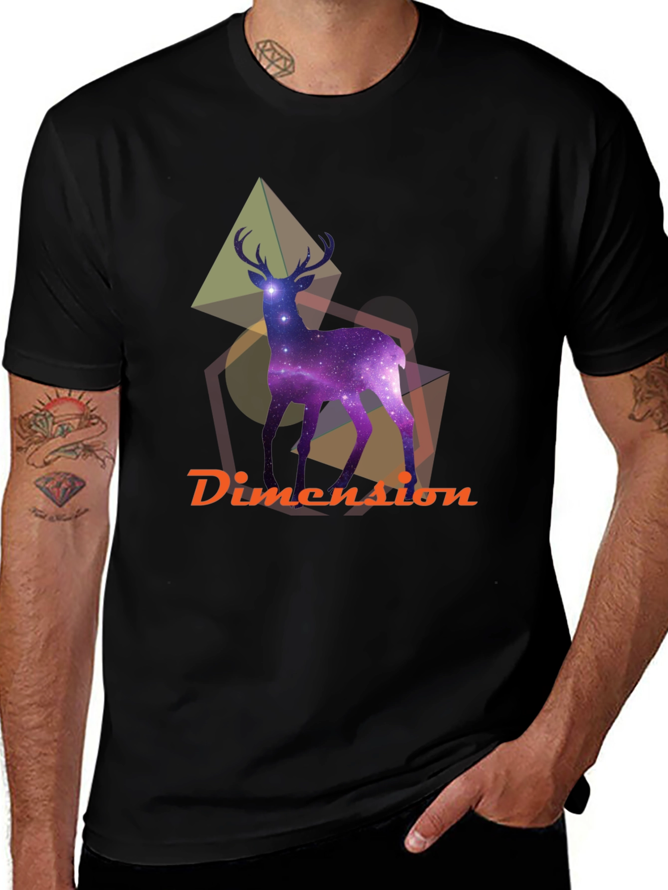 Cosmic Deer Graphic T-Shirt - Unique Design