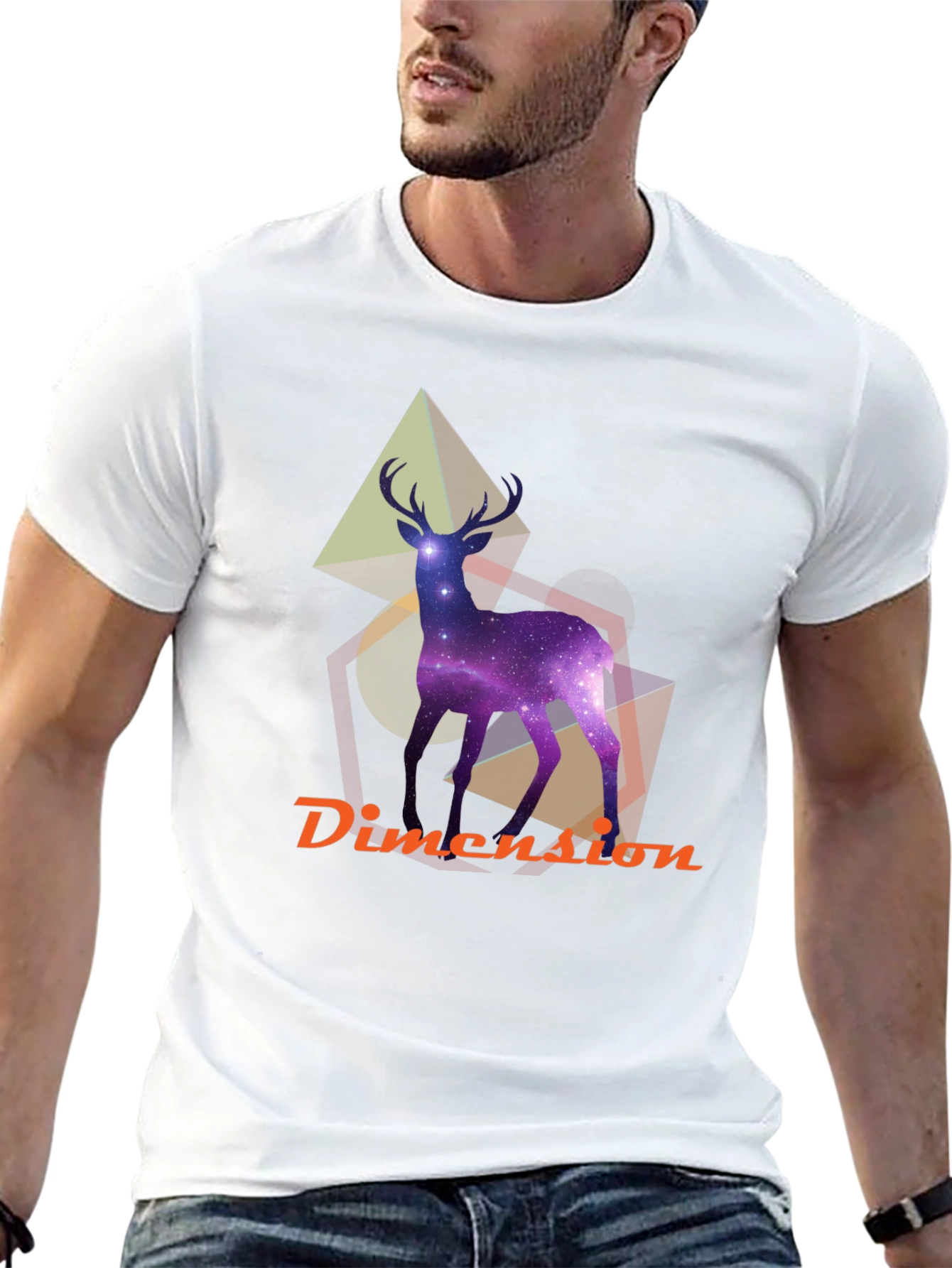 Cosmic Deer Graphic T-Shirt - Unique Design