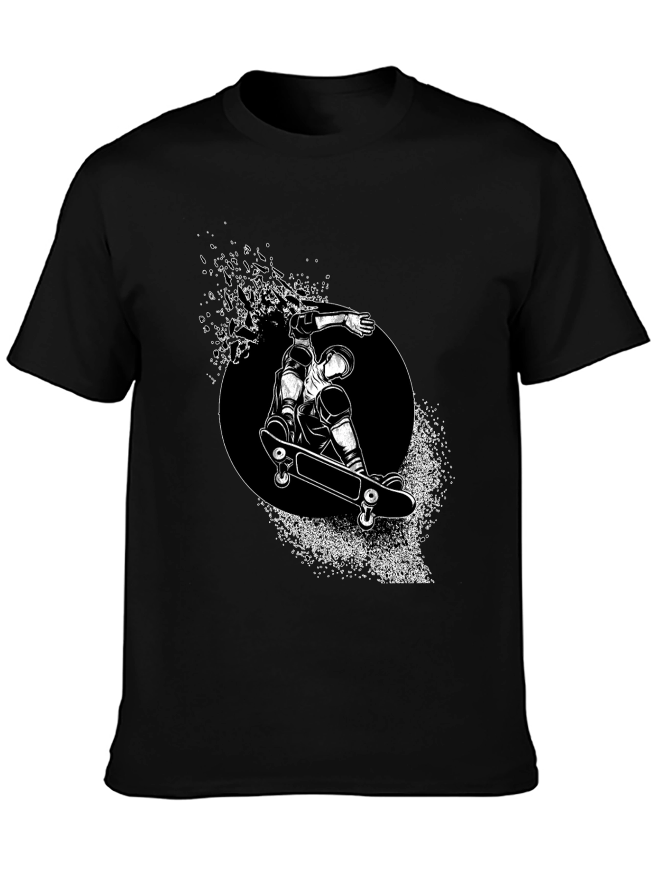Skateboarder Graphic Tee - Black Stylish T-Shirt