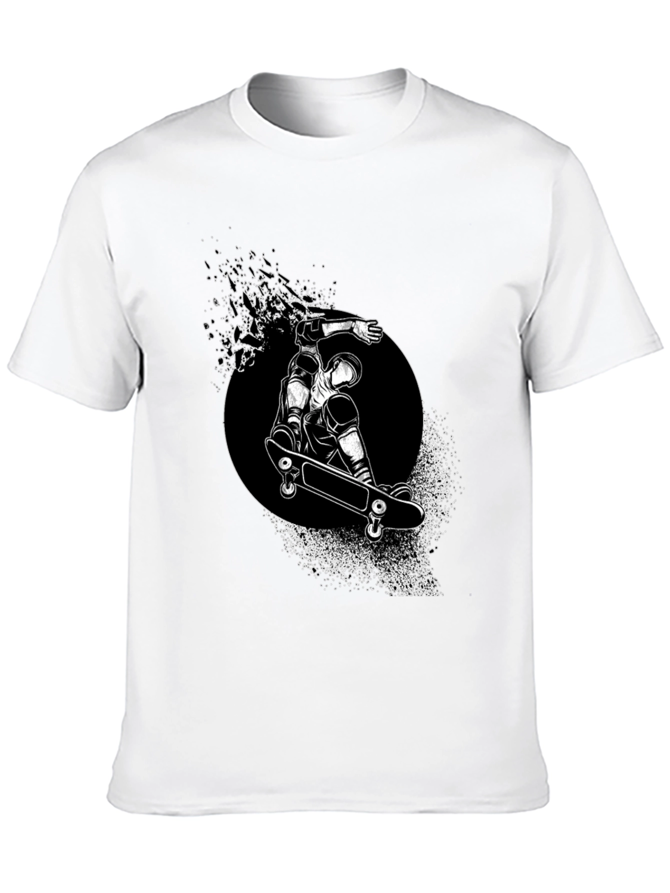 Skateboarder Graphic Tee - Black Stylish T-Shirt