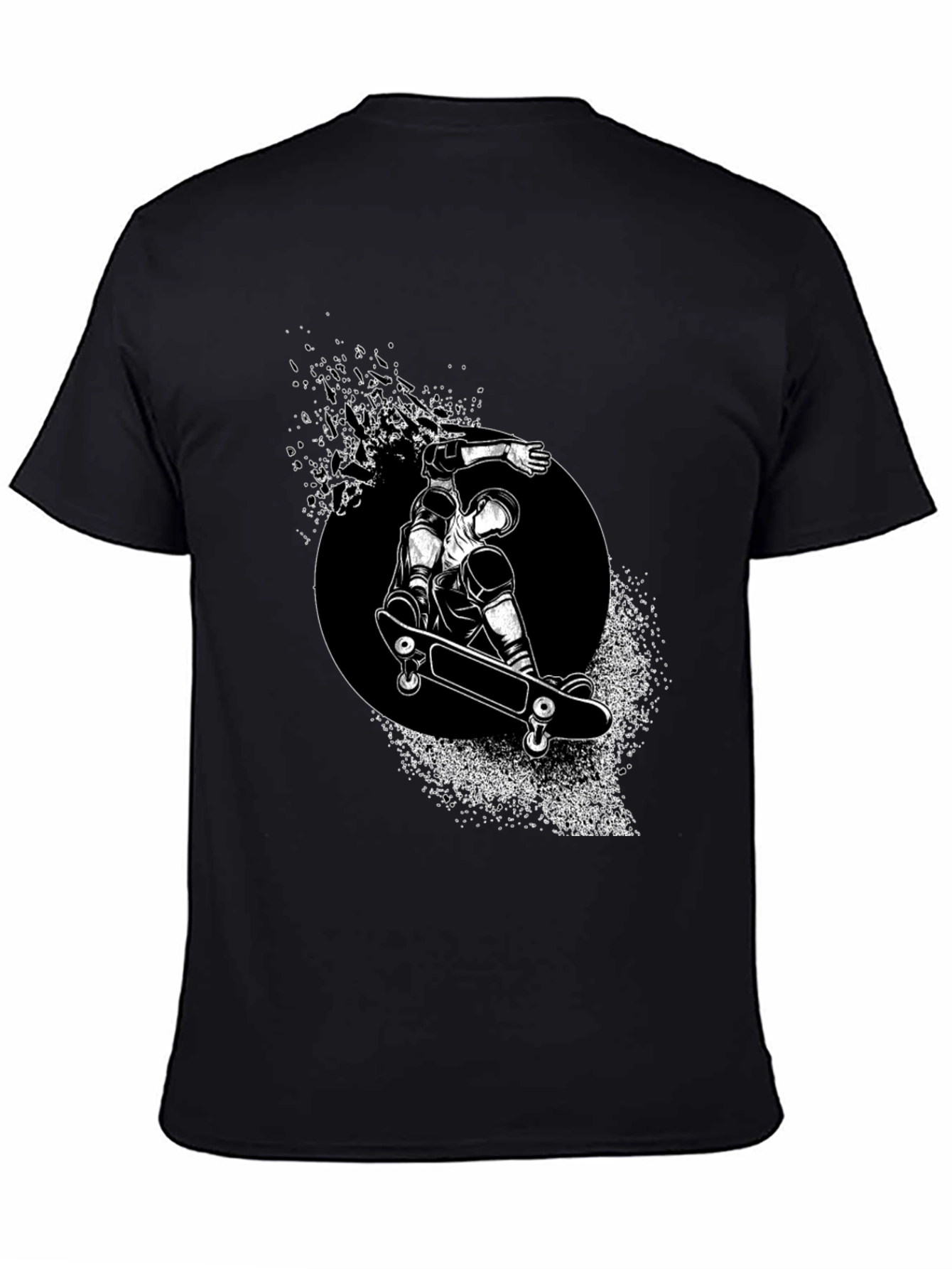 Skateboarder Graphic Tee - Black Stylish T-Shirt