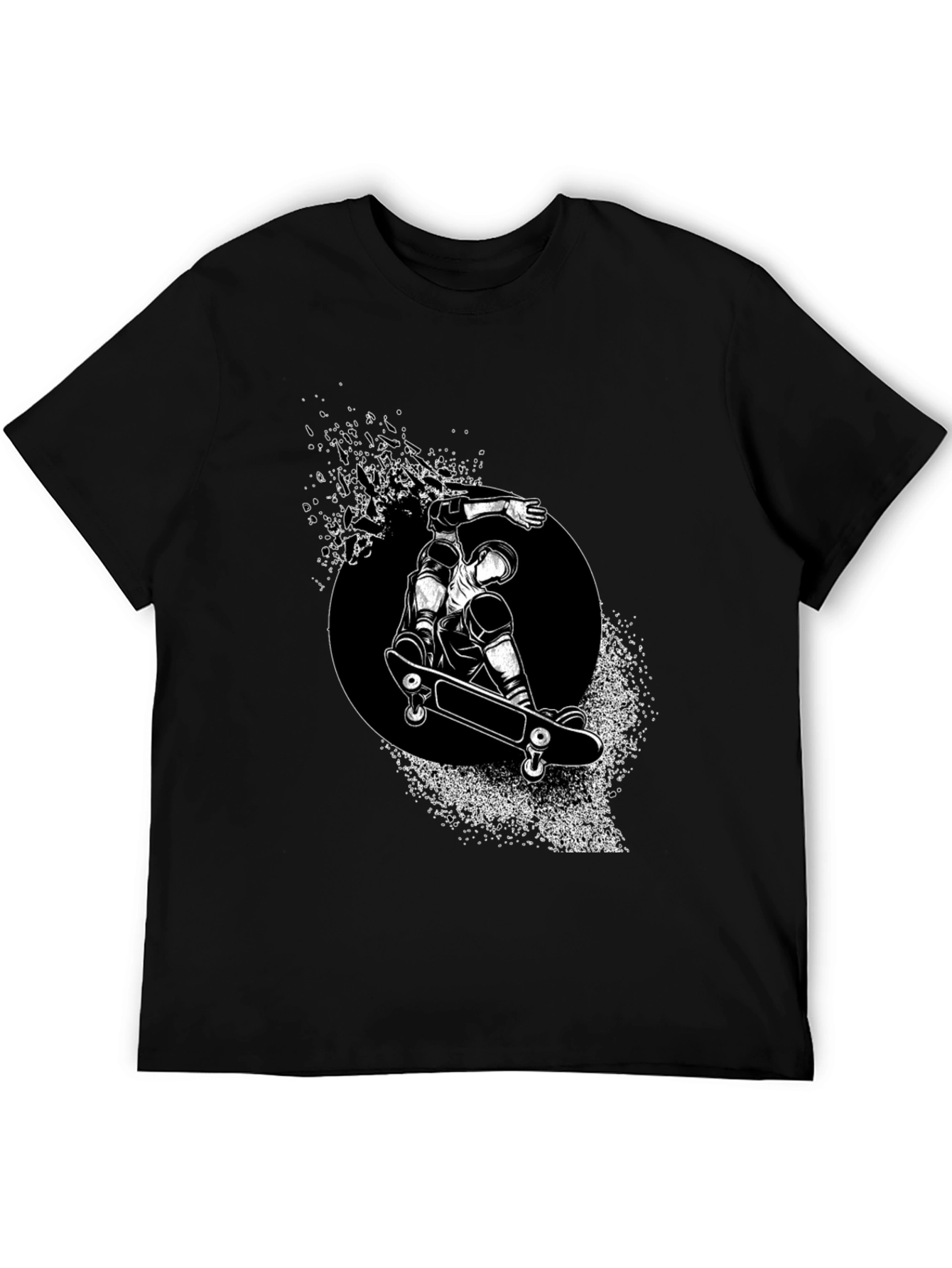 Skateboarder Graphic Tee - Black Stylish T-Shirt