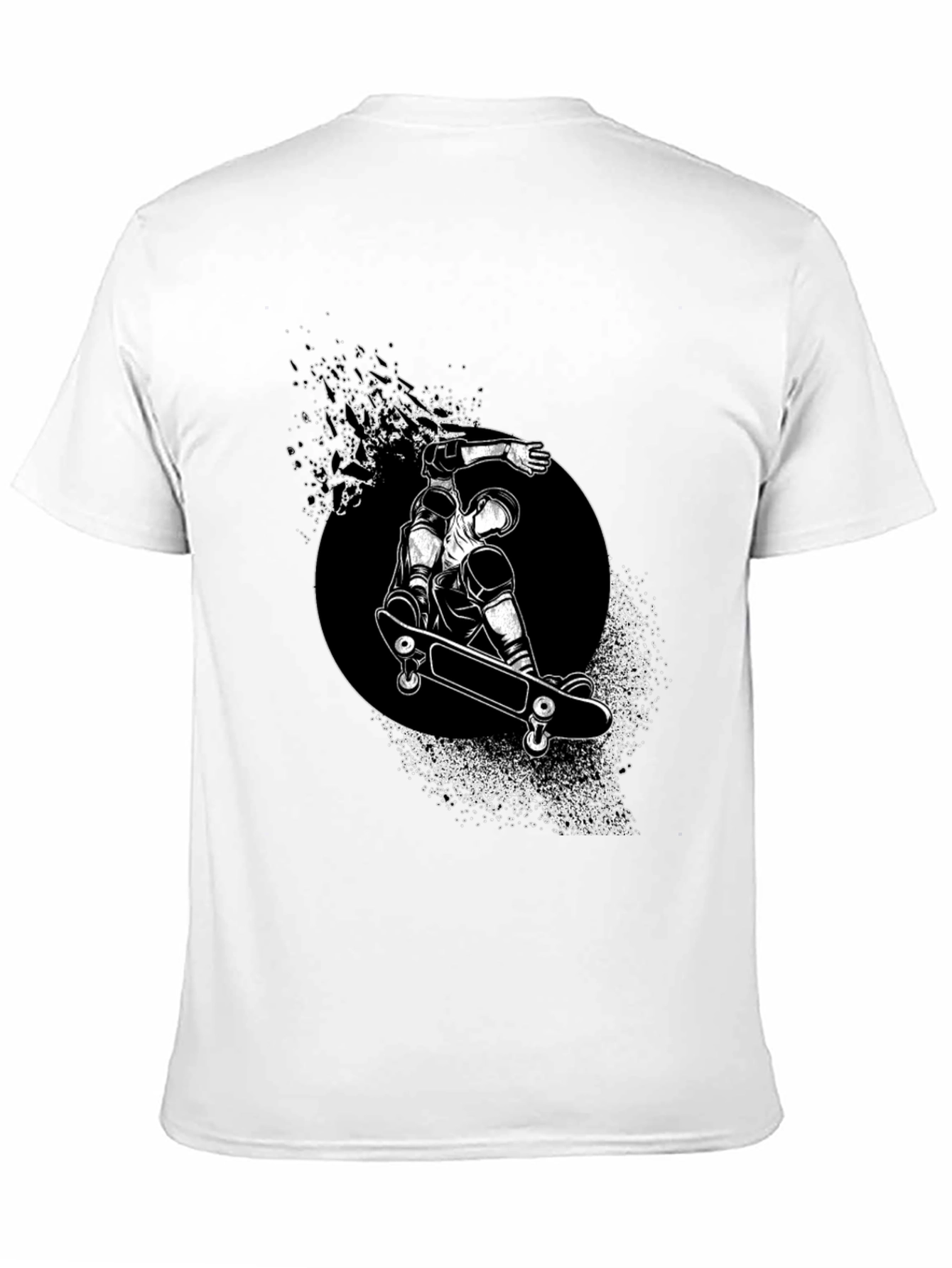 Skateboarder Graphic Tee - Black Stylish T-Shirt