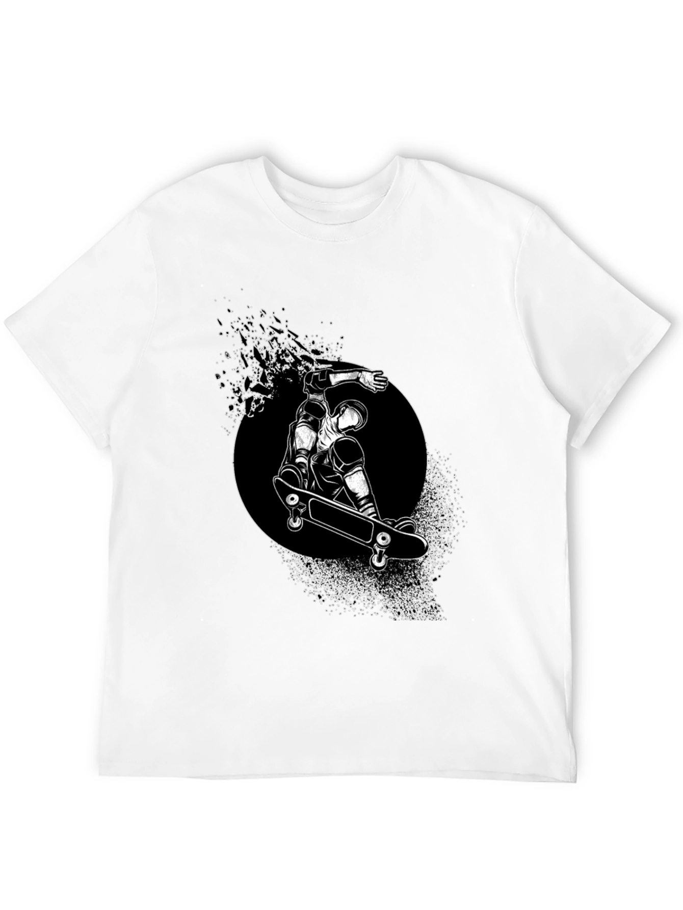 Skateboarder Graphic Tee - Black Stylish T-Shirt