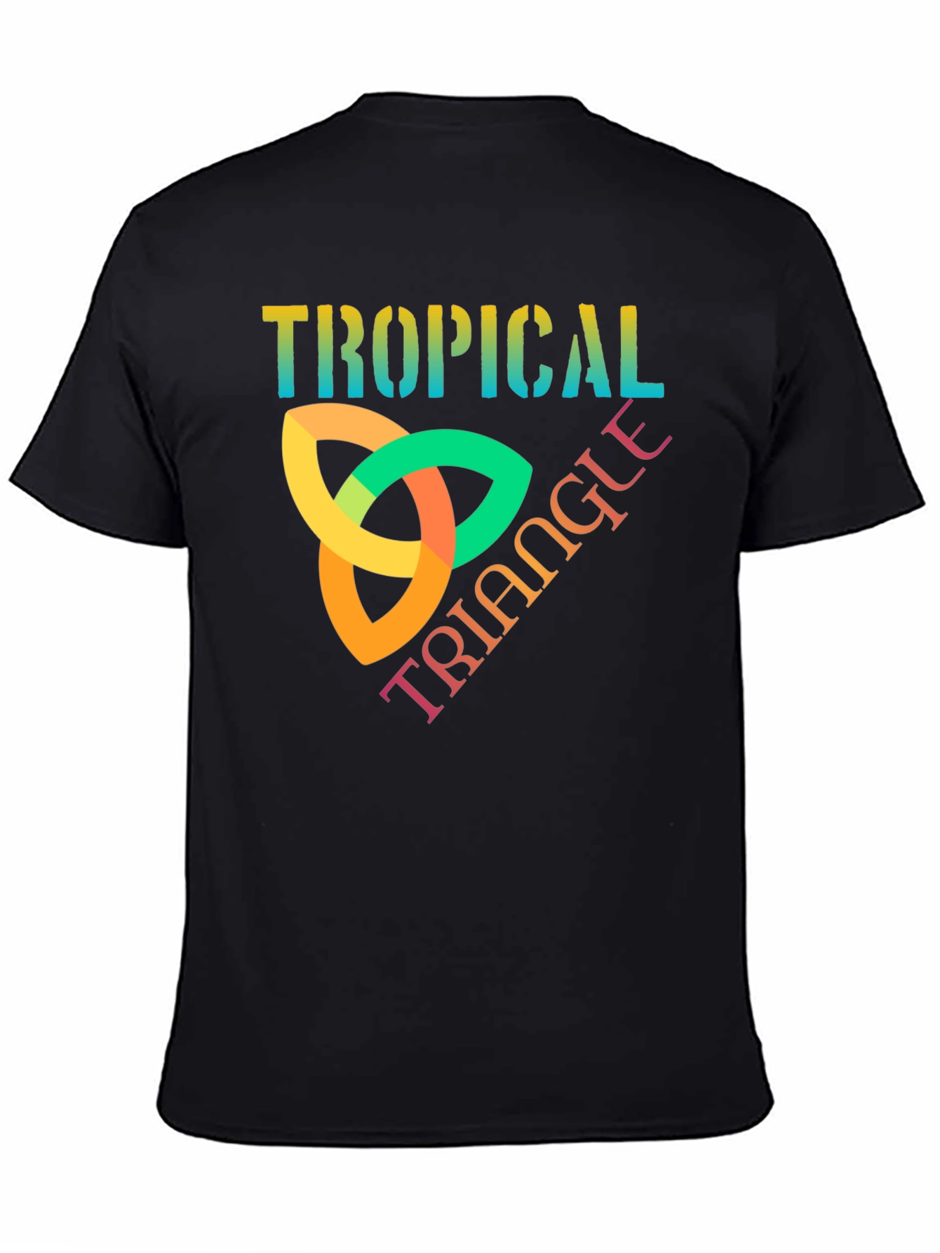 Tropical Triangle Graphic T-Shirt - Trendy Tee