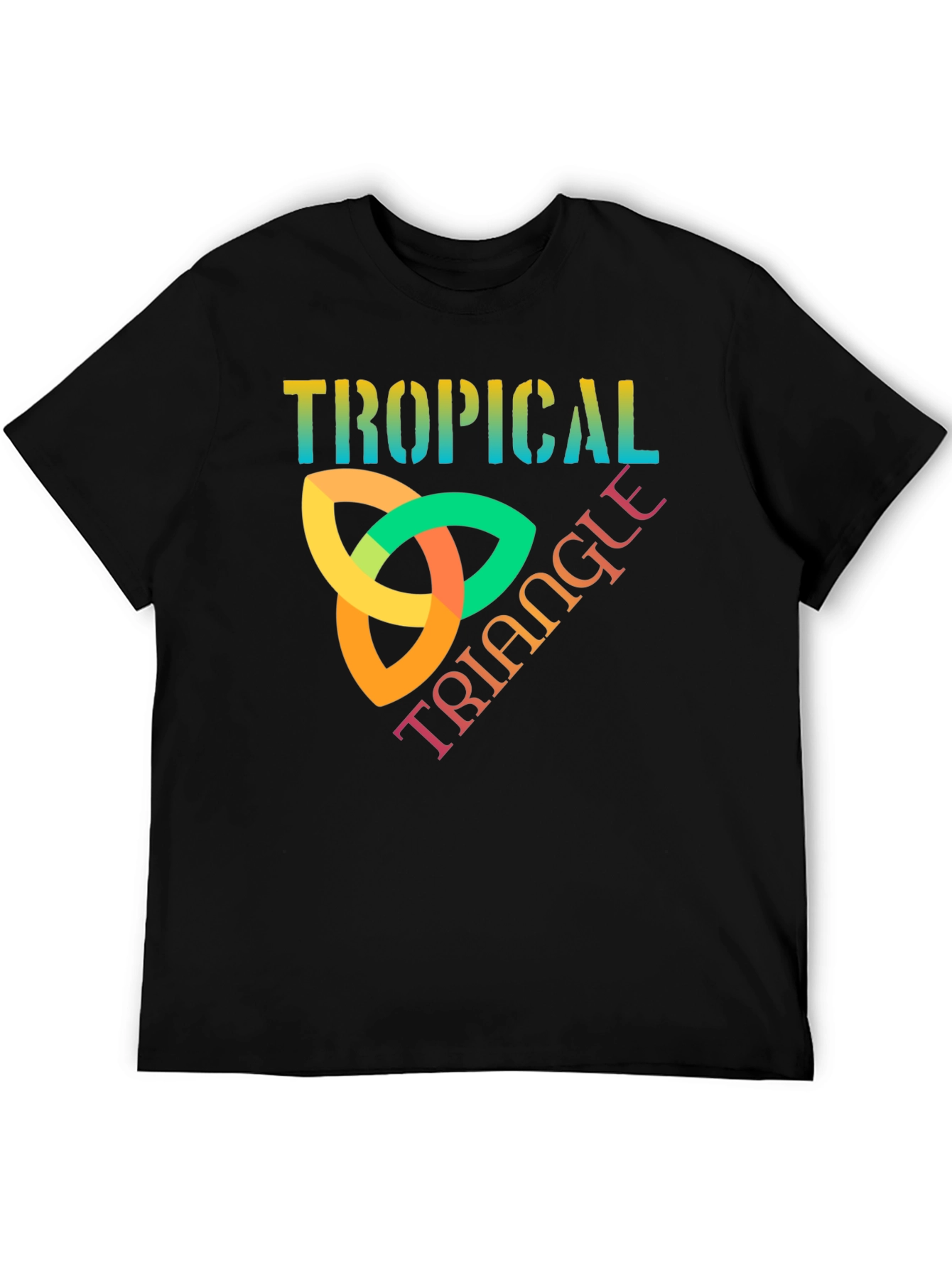 Tropical Triangle Graphic T-Shirt - Trendy Tee