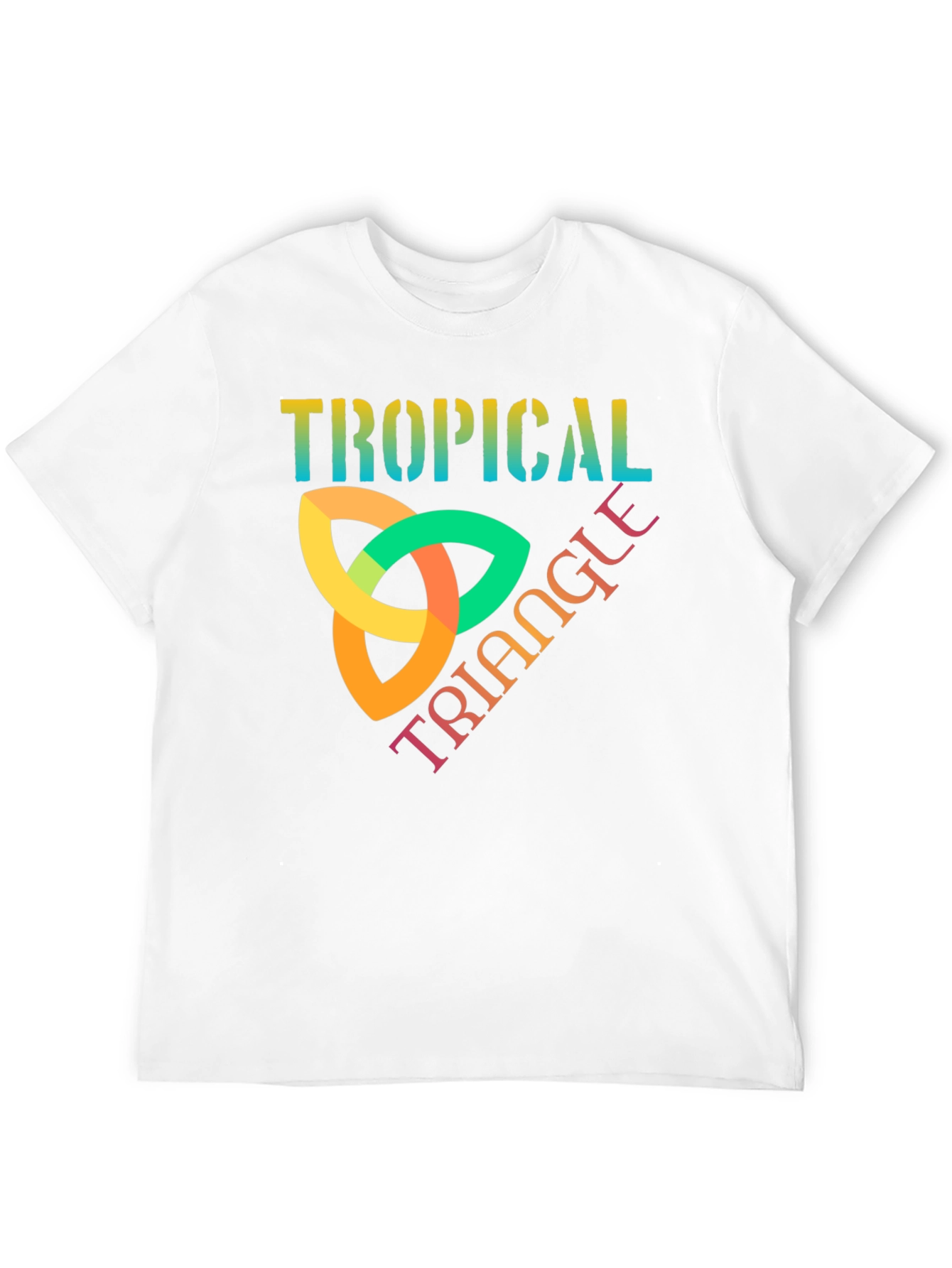 Tropical Triangle Graphic T-Shirt - Trendy Tee