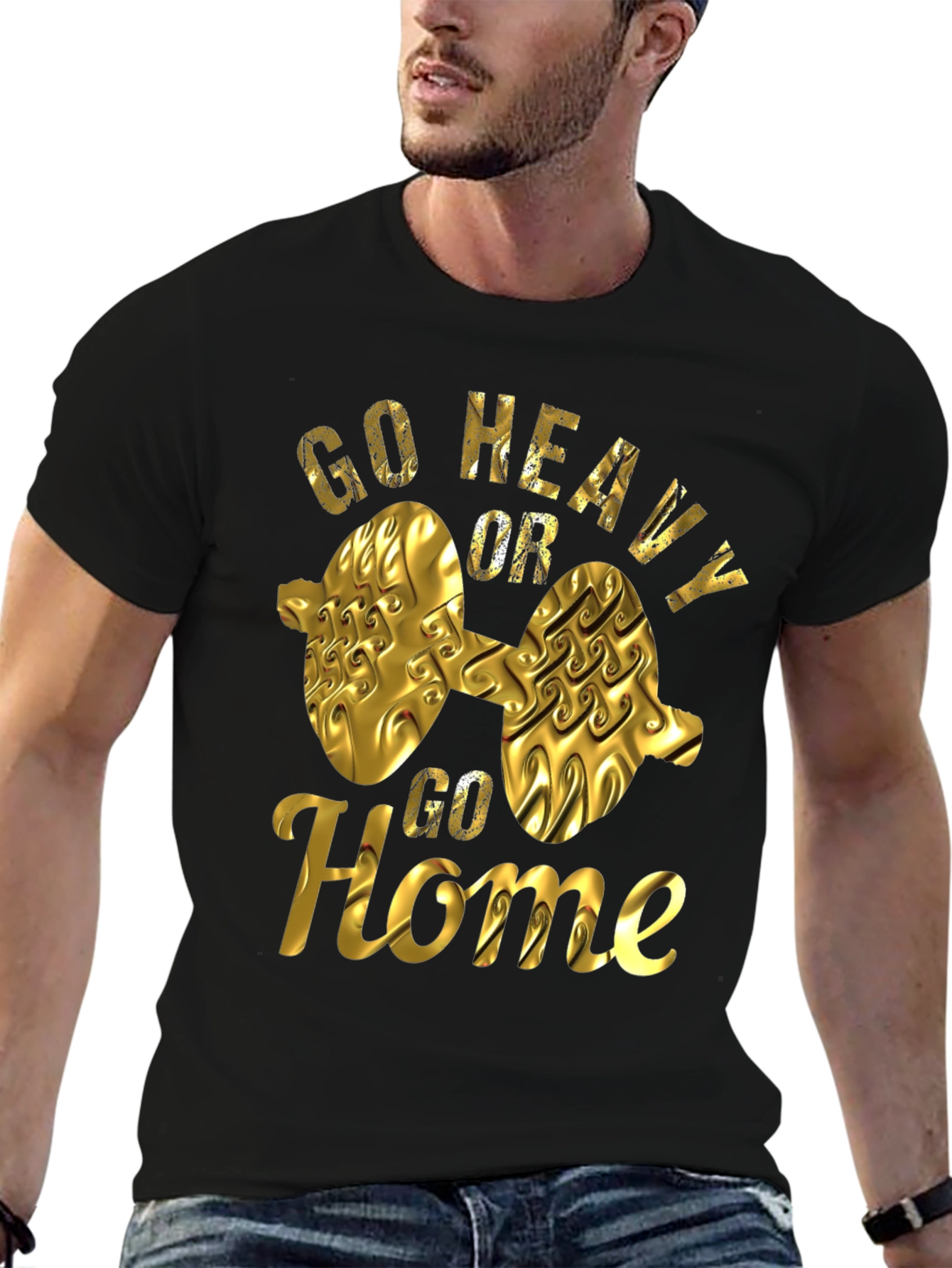 Go Heavy Or Go Home Black T-Shirt