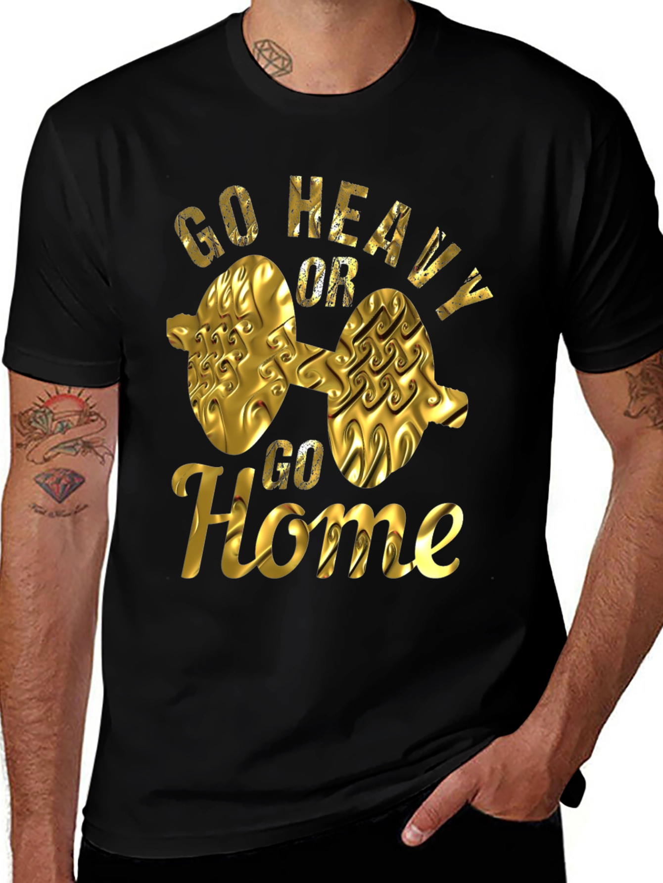Go Heavy Or Go Home Black T-Shirt