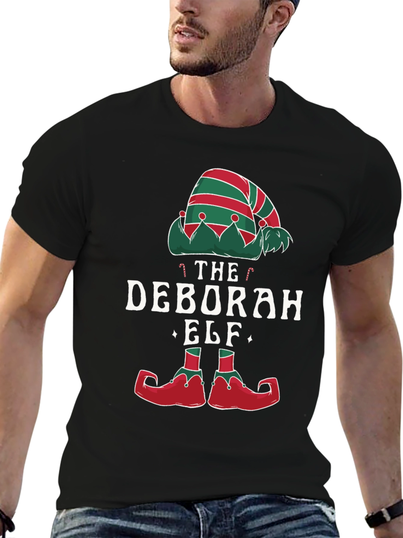 Deborah Elf Christmas Holiday Graphic Tee Shirt