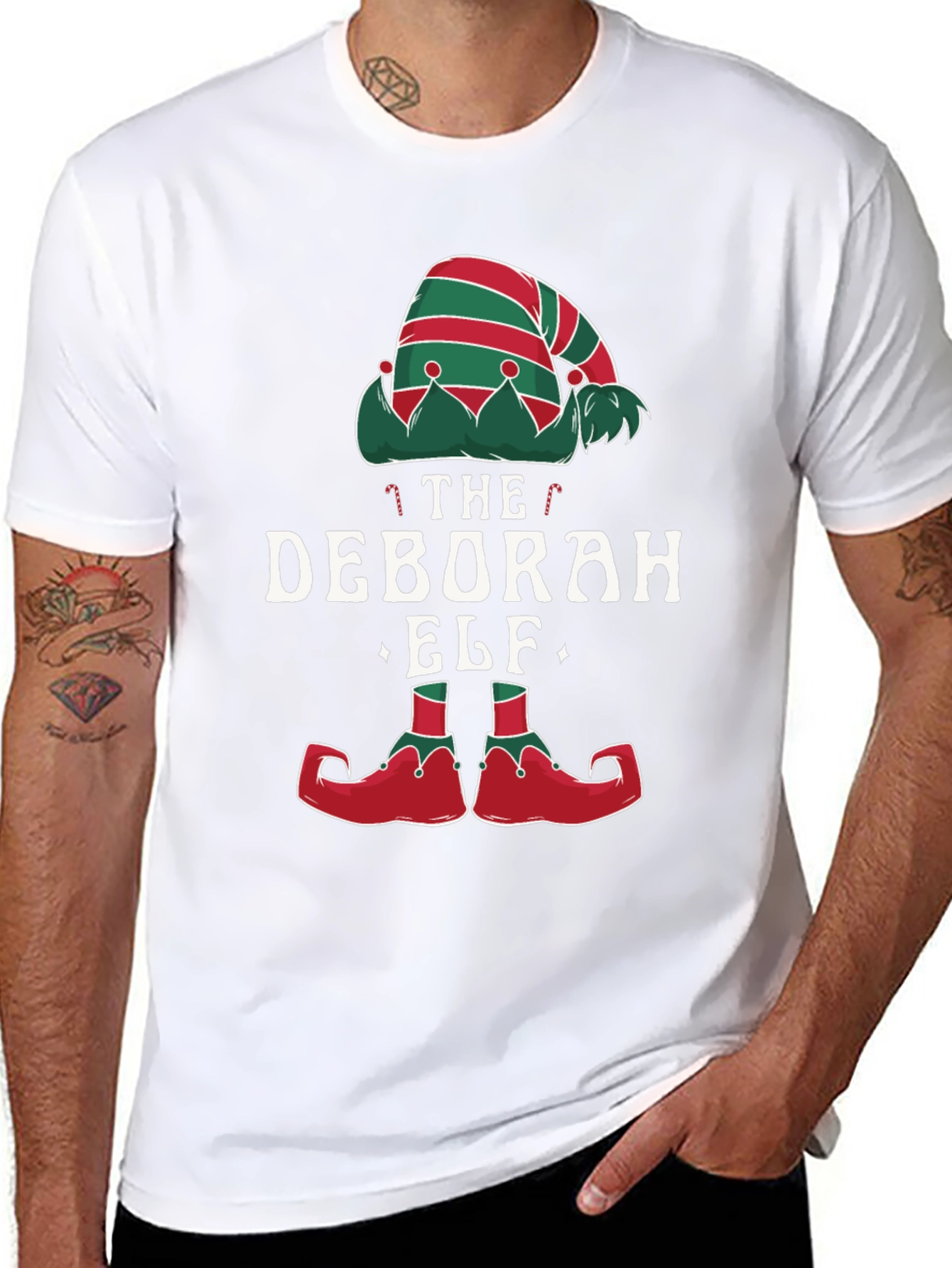 Deborah Elf Christmas Holiday Graphic Tee Shirt