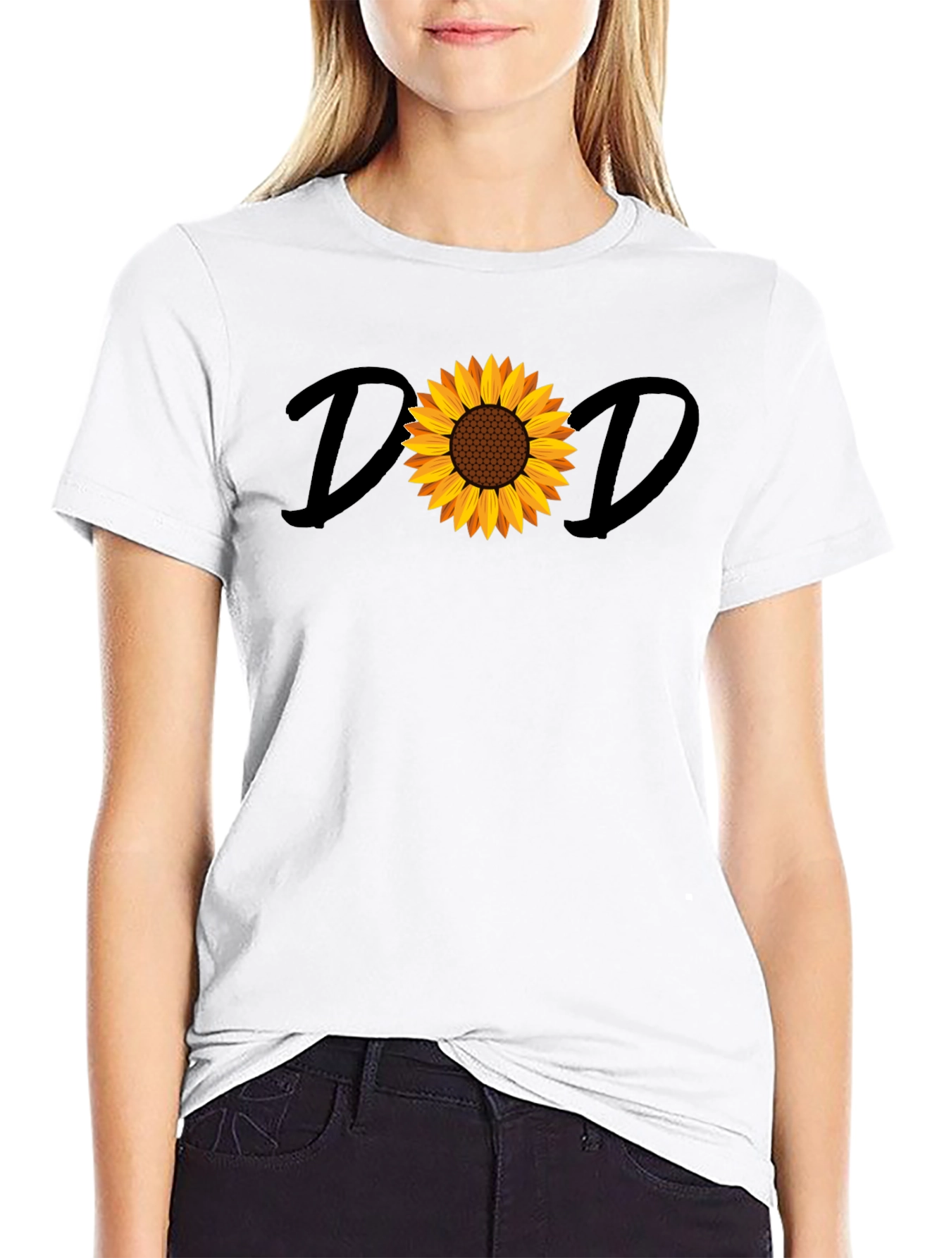 Sunflower Dad Graphic Black Tee Shirt