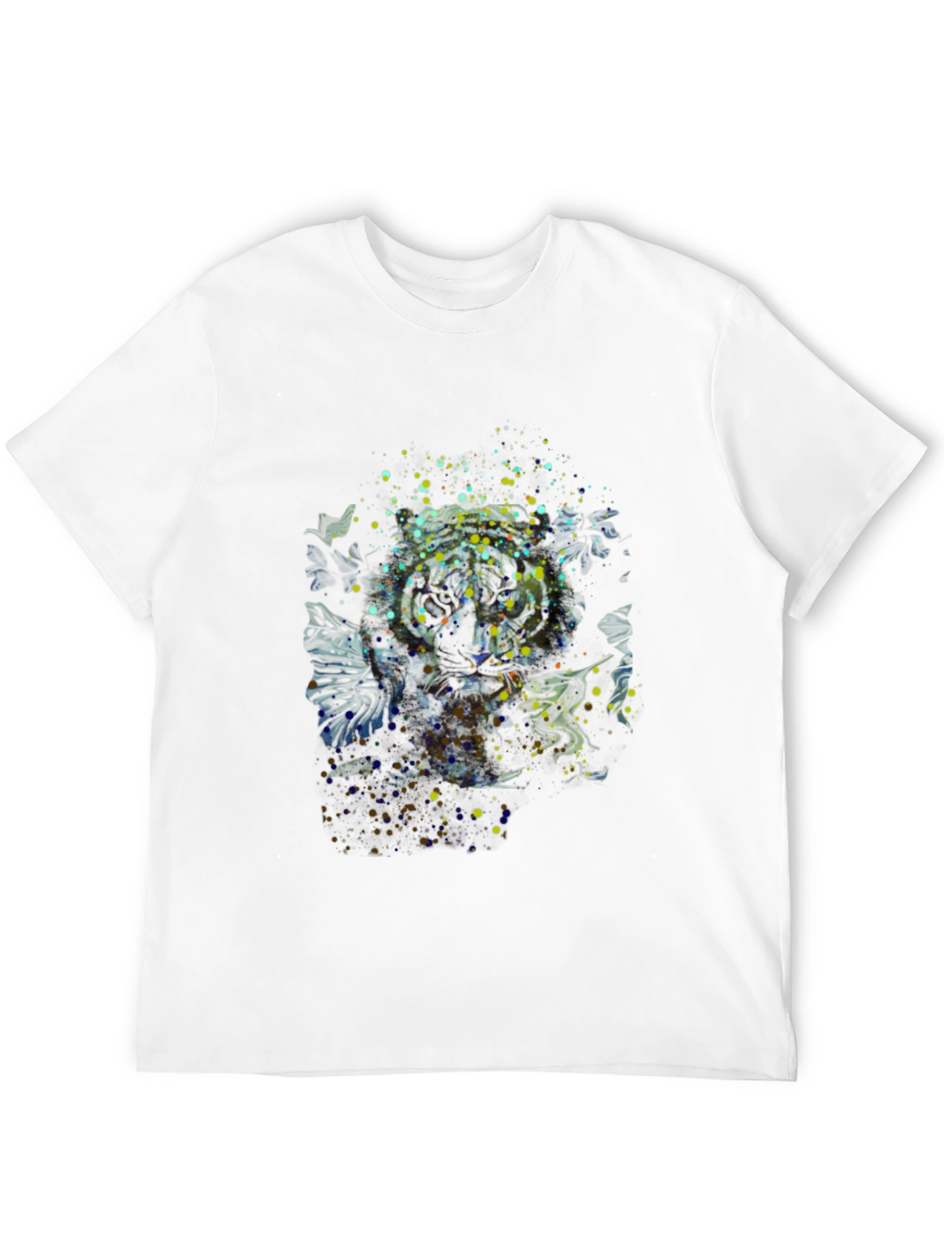 Abstract Splatter Print Black T-Shirt