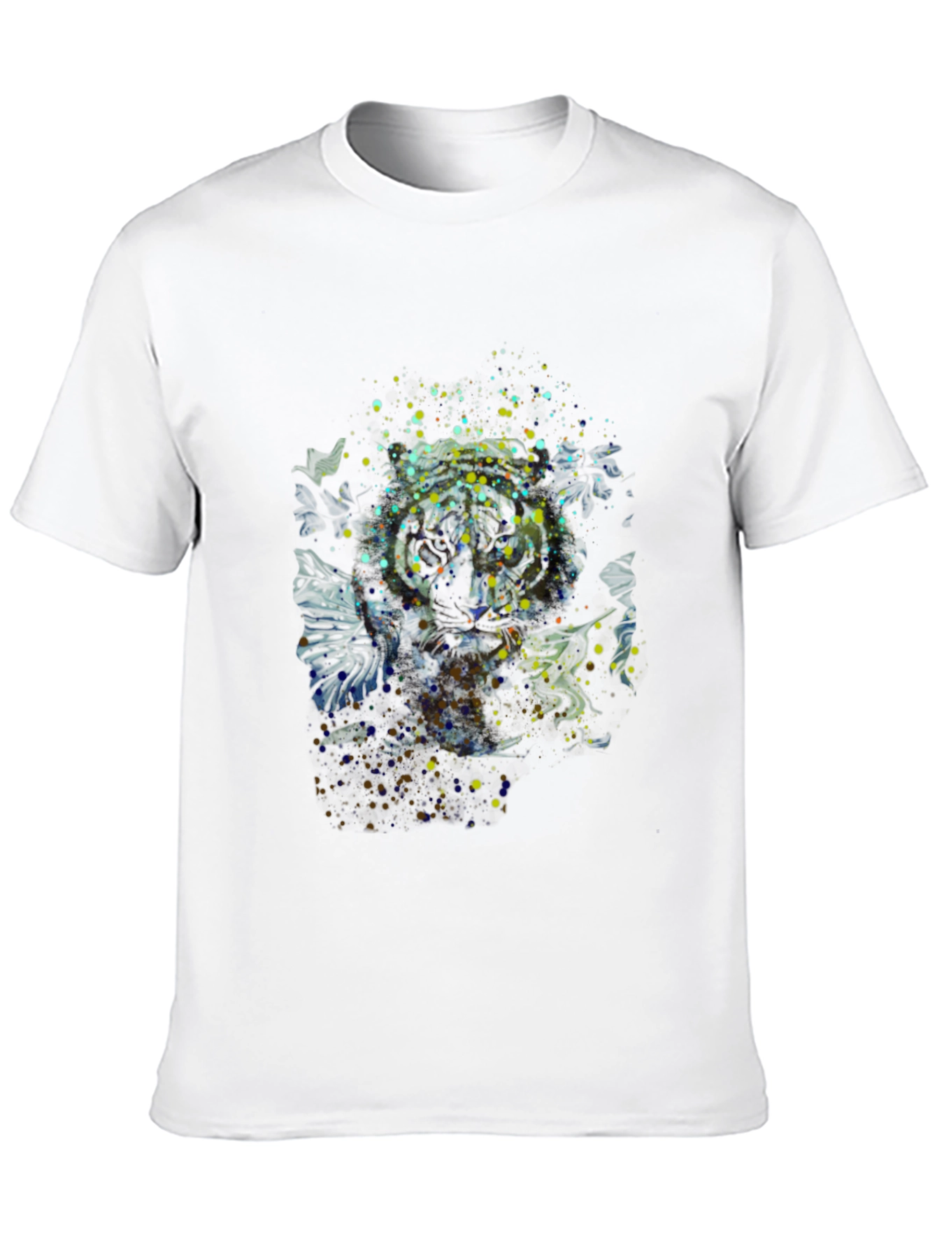 Abstract Splatter Print Black T-Shirt